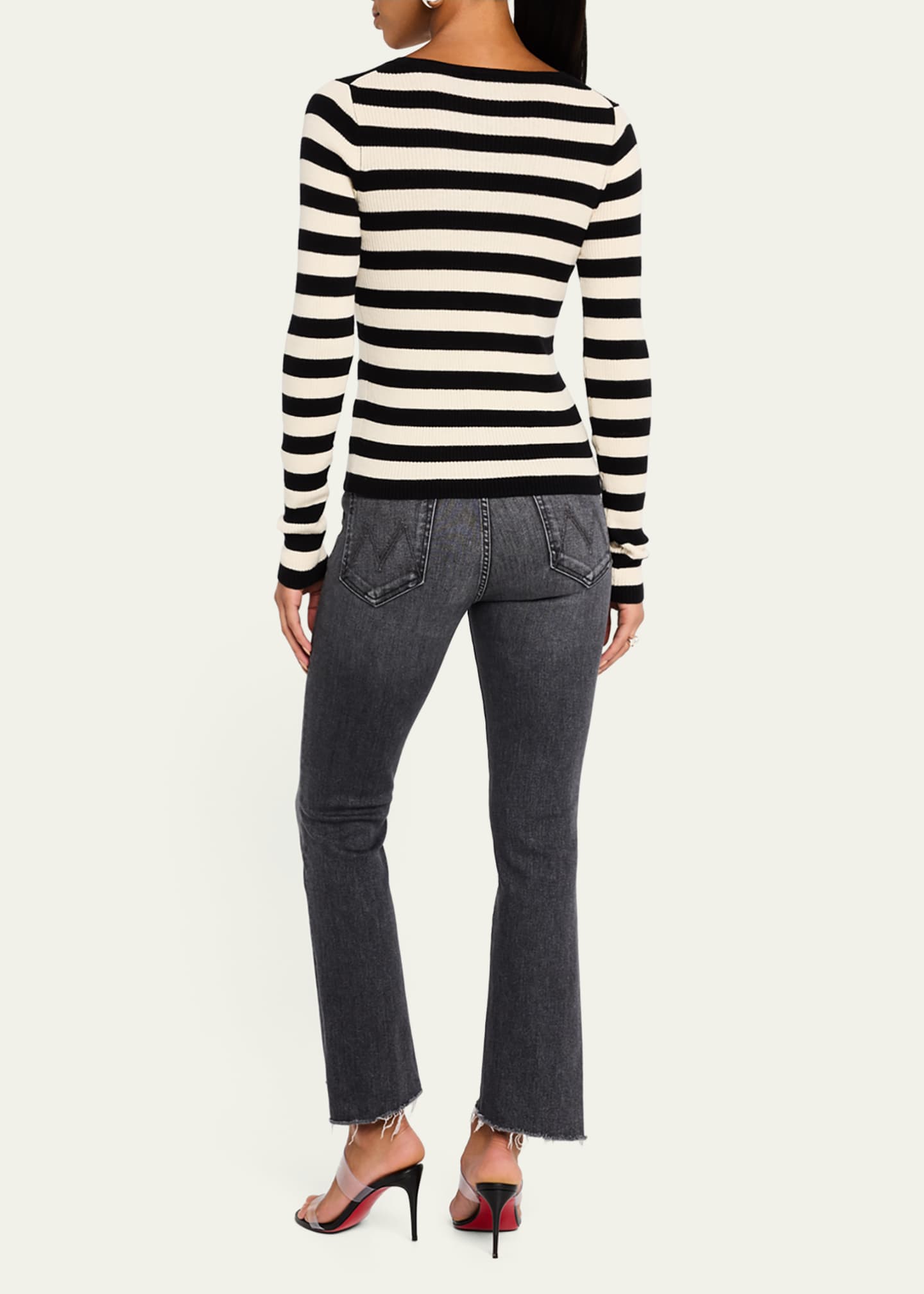 ATM Anthony Thomas Melillo Striped Wool Long-Sleeve Sweater Image 3 of 5