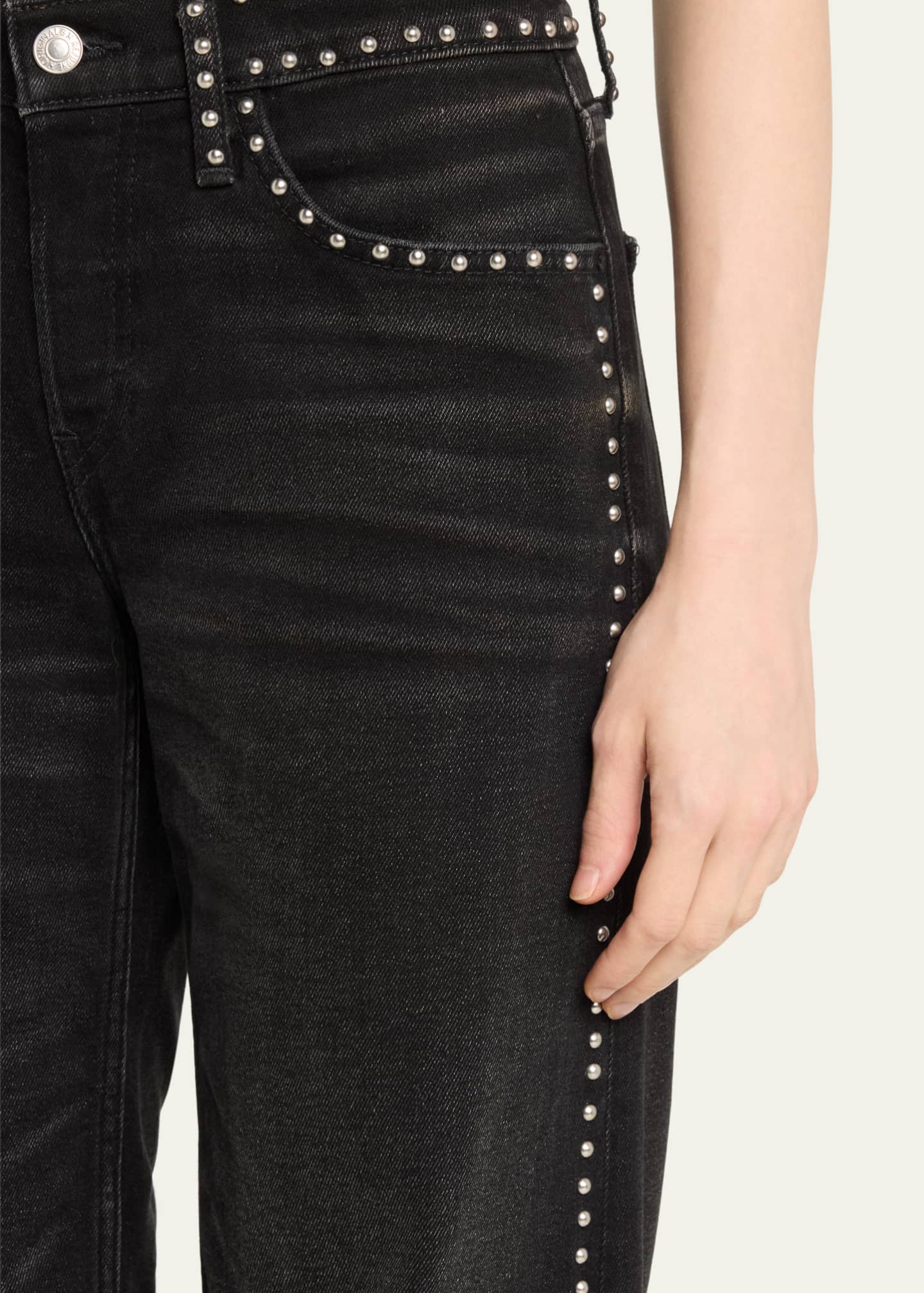 RE/DONE Studded Mid-Rise Wide-Leg Jeans Image 5 of 5