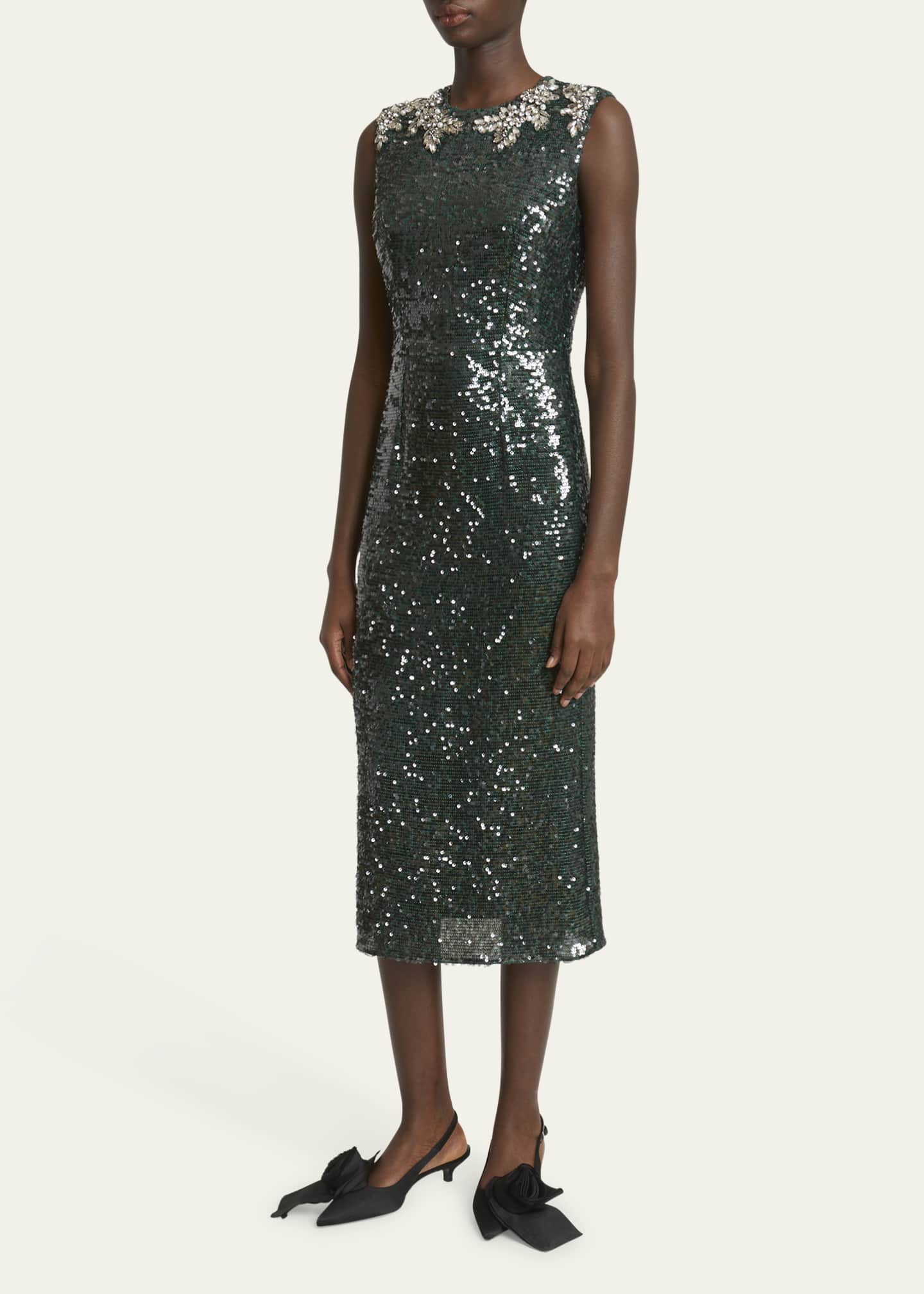 Erdem Sequined Crystal Midi Dress Image 4 of 5