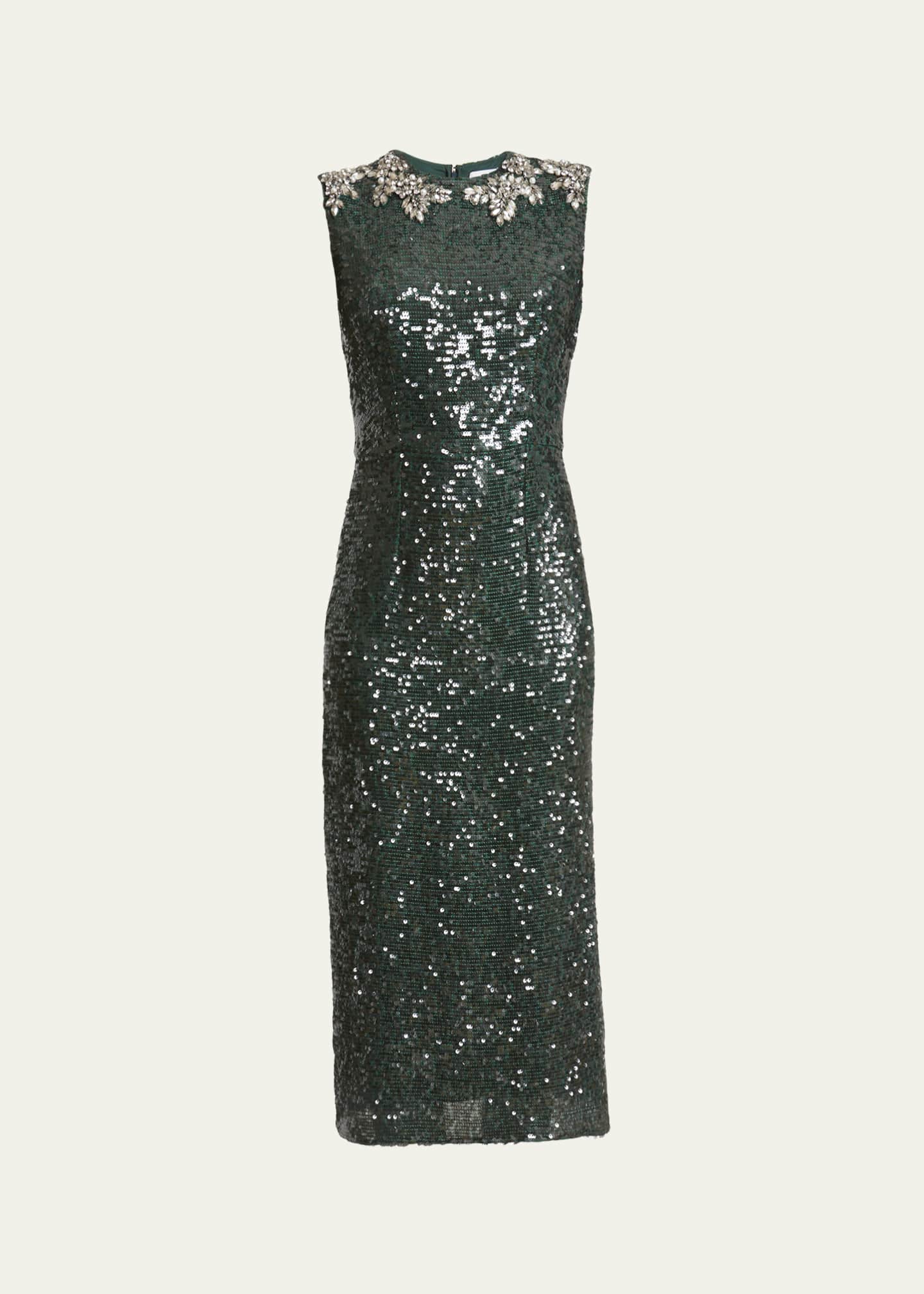 Erdem Sequined Crystal Midi Dress Image 1 of 5