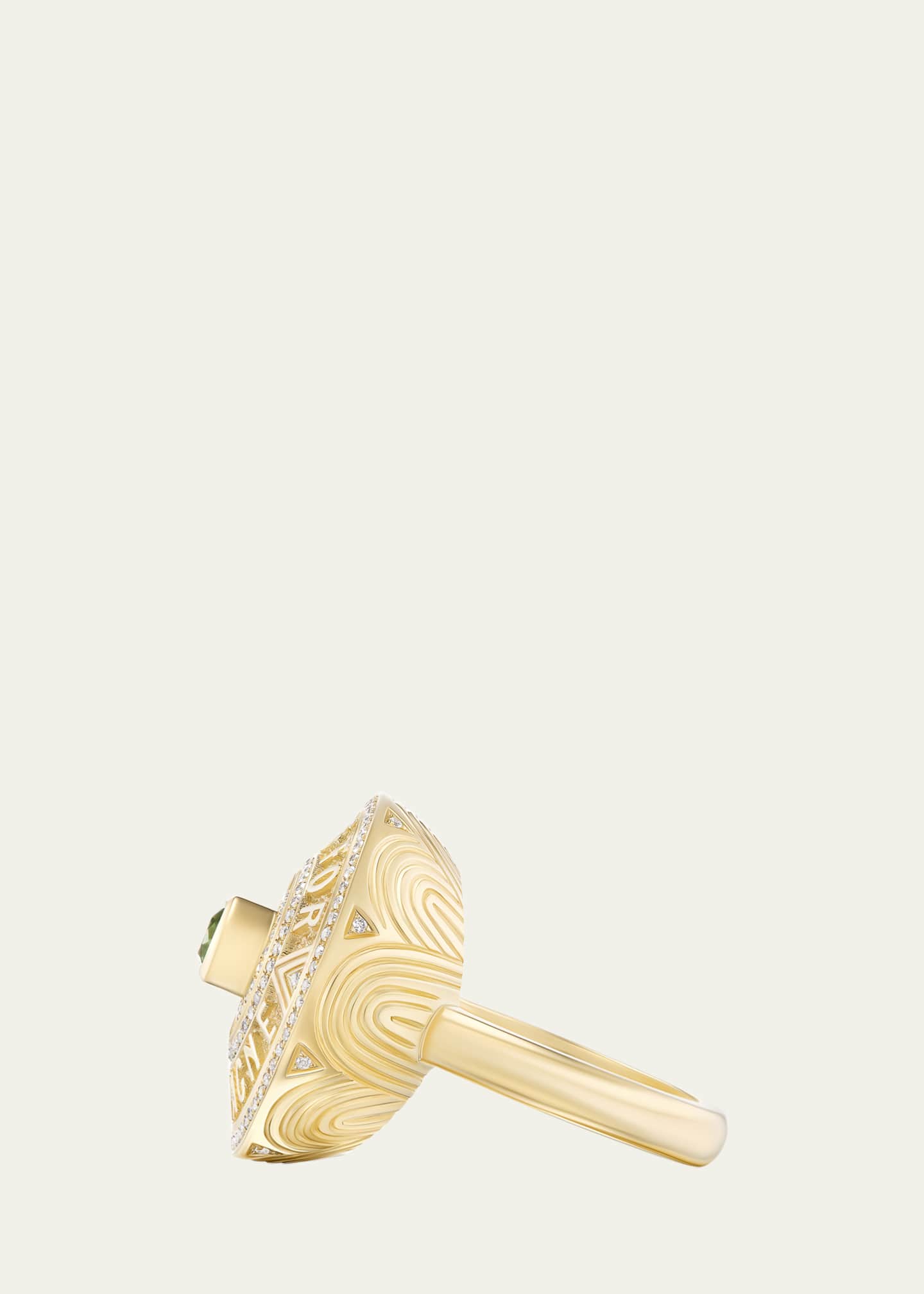 Harwell Godfrey 18K Yellow Gold Press for Champagne Tourmaline and Diamond Ring Image 3 of 3