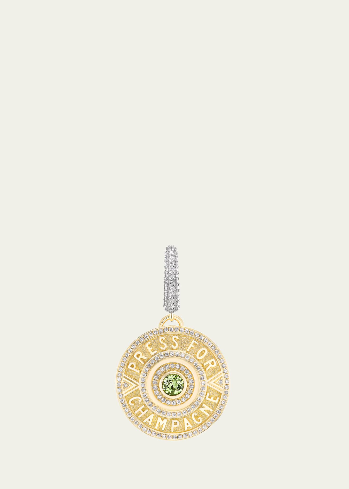 Harwell Godfrey 18K Yellow Gold Press for Champagne Charm with Diamonds and Tourmaline Image 1 of 2