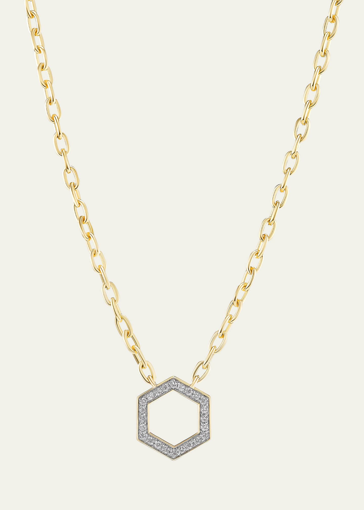 Harwell Godfrey 18K Yellow Gold Mini Diamond Hexagon Foundation Chain