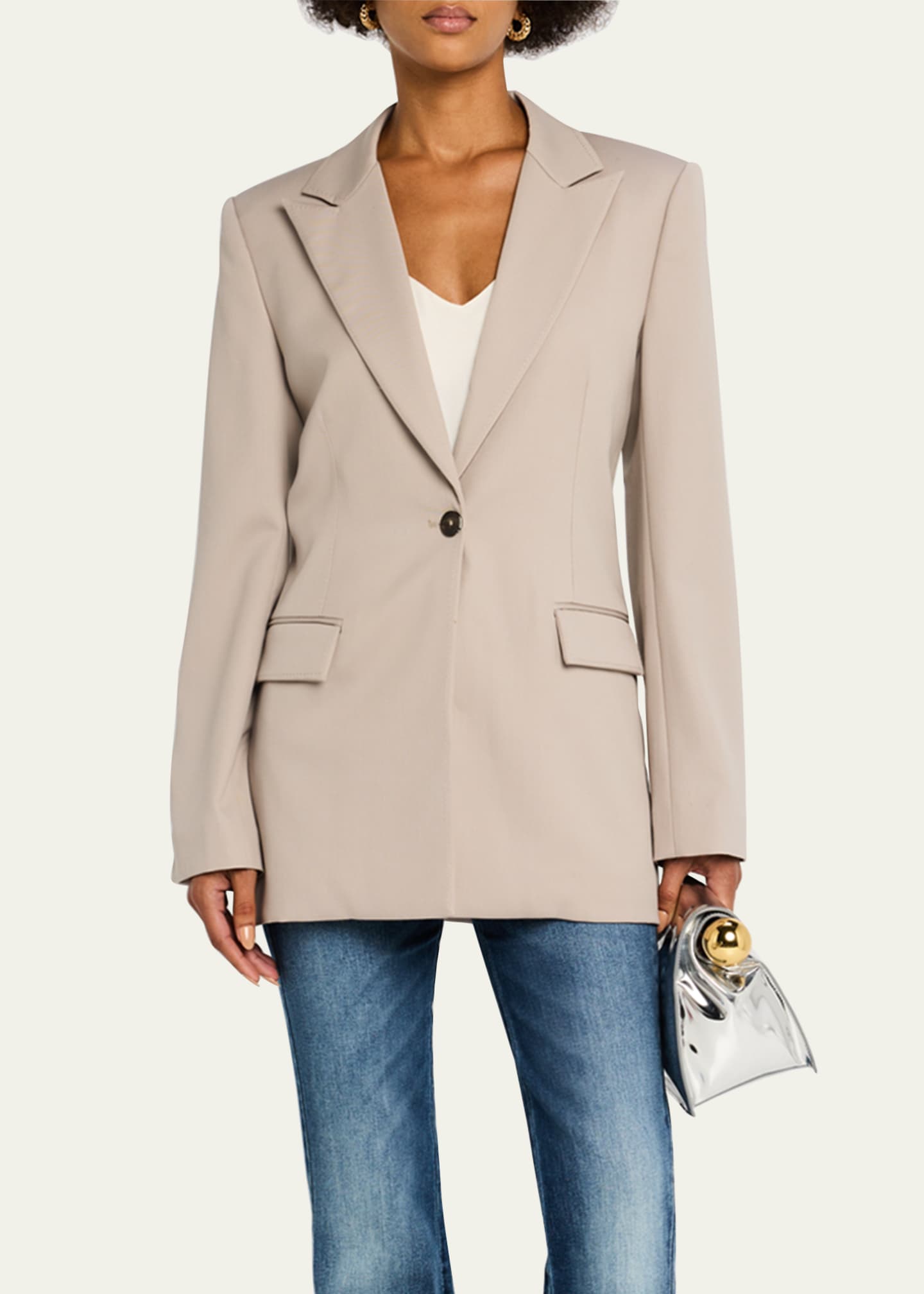 Derek Lam 10 Crosby Nico Single-Breasted Longline Blazer Image 2 of 5