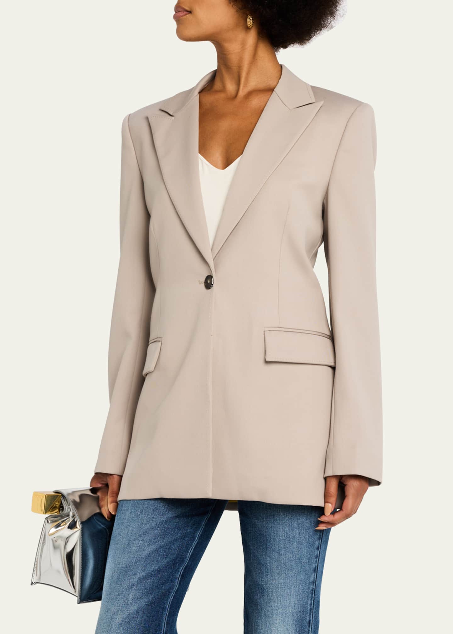 Derek Lam 10 Crosby Nico Single-Breasted Longline Blazer Image 4 of 5