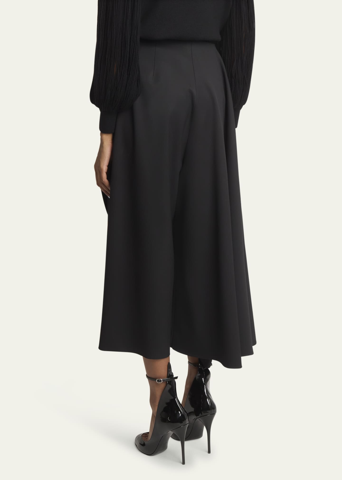 ALAIA Draped Skirt Wool Pants - Bergdorf Goodman