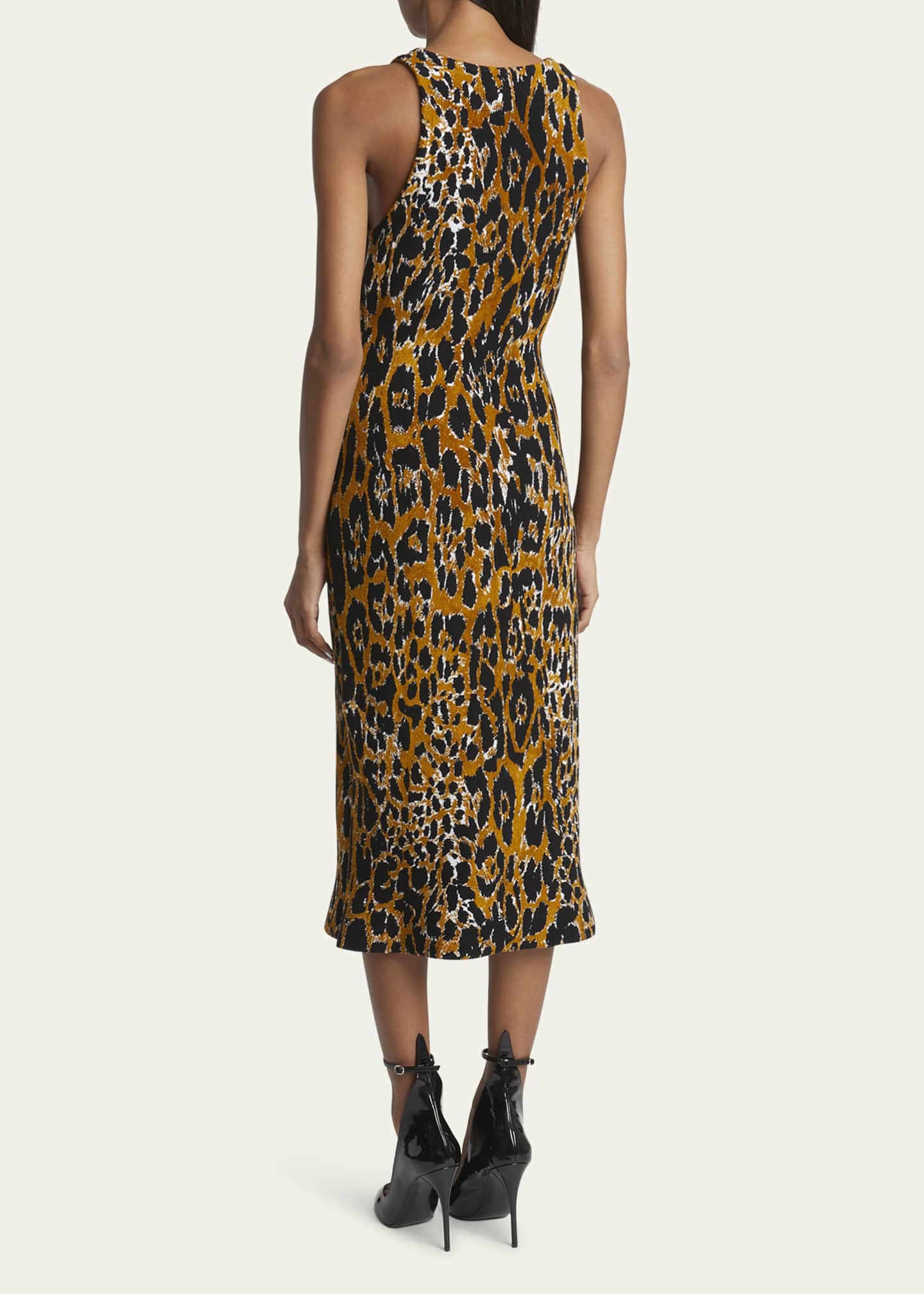 ALAIA Leopard Print Midi Dress Image 3 of 5