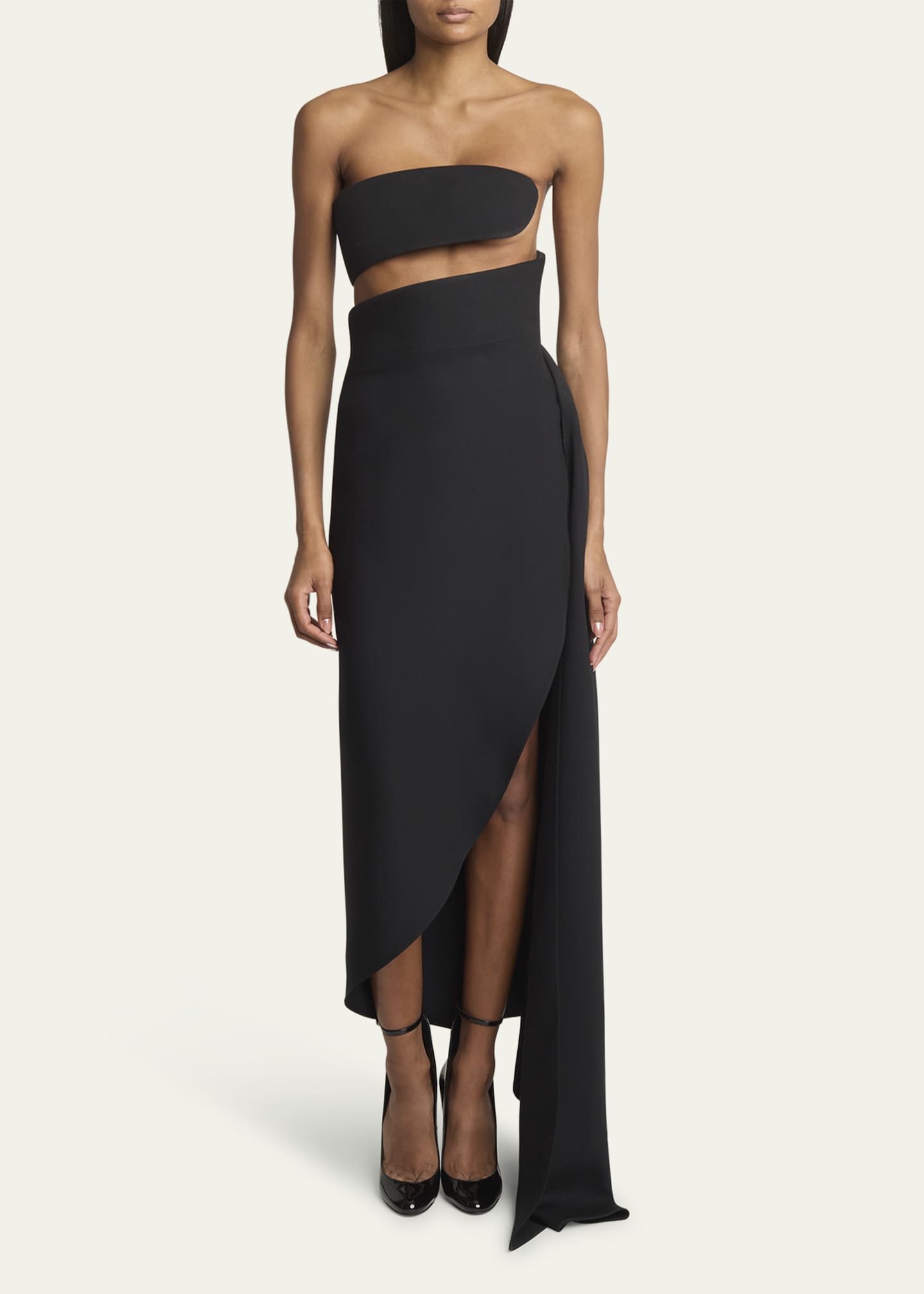 ALAIA 3D Spiral Strapless Dress Image 2 of 5
