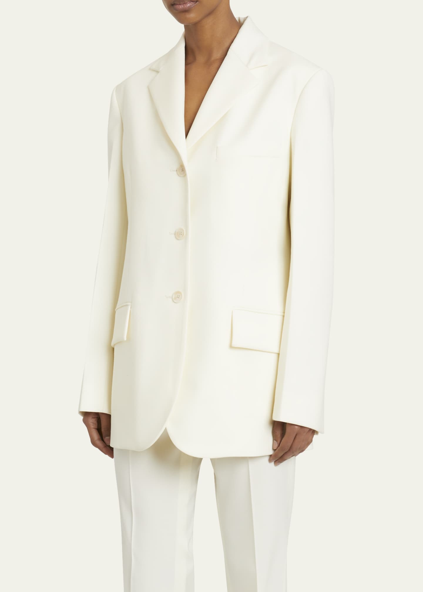 Proenza Schouler Archer Wool Twill Suiting Jacket Image 4 of 5