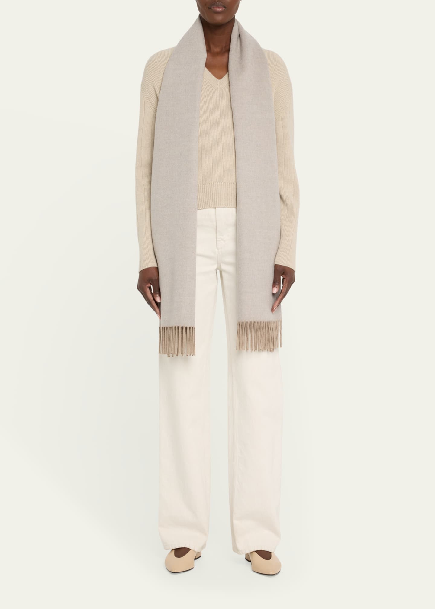 Loro Piana Two-Tone Cashmere Stole Image 2 of 3