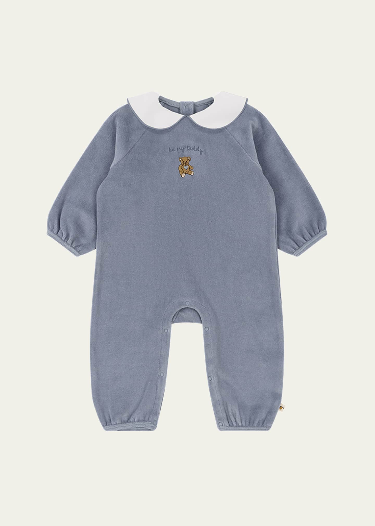 Konges Slojd Girl's Miffa Teddy Embroidered Coverall, SizeNewborn-9M Image 1 of 3