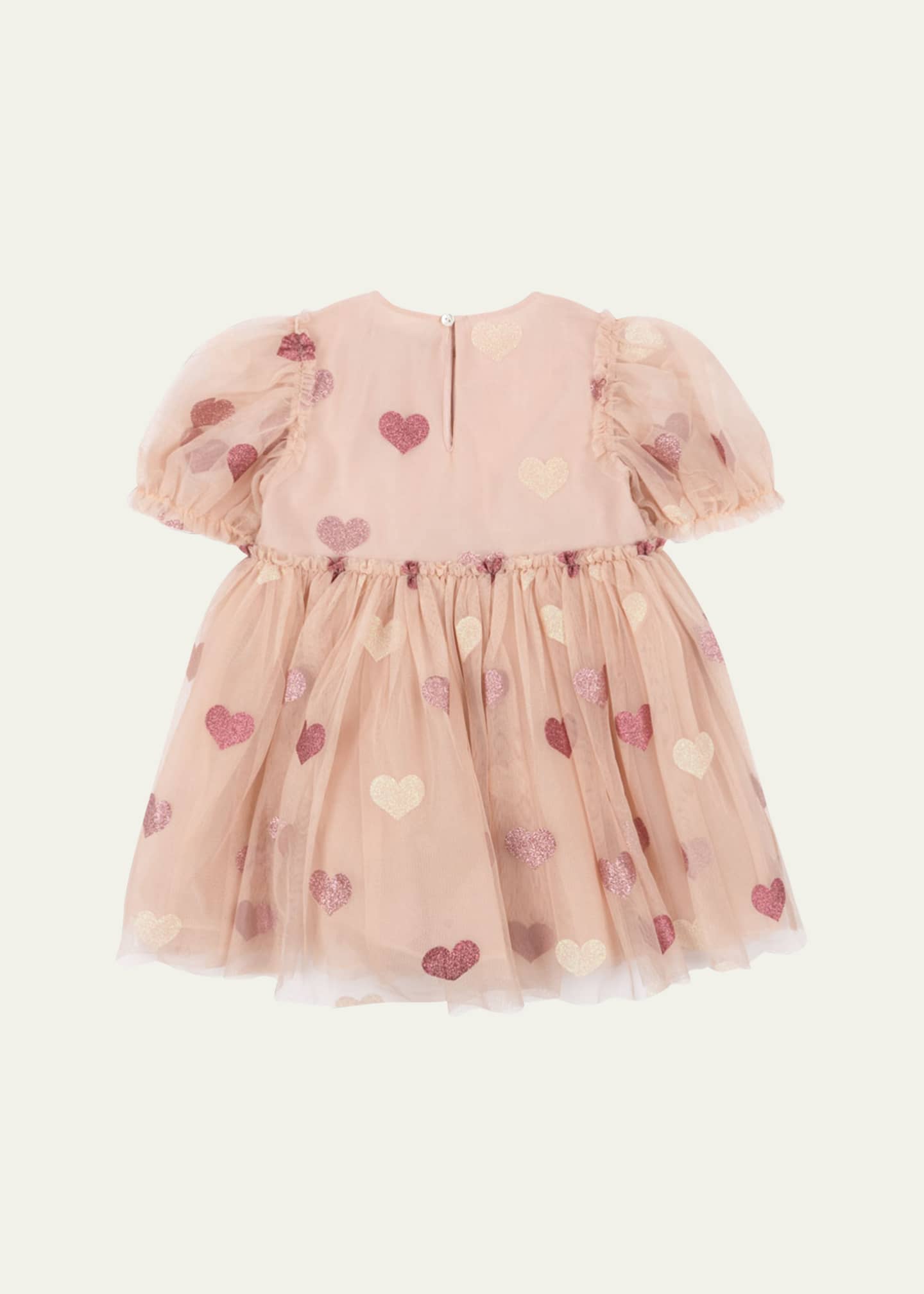 Konges Slojd Girl's Tullie Glittery Heart Printed Tulle Dress, Size 18M-10 Image 2 of 2
