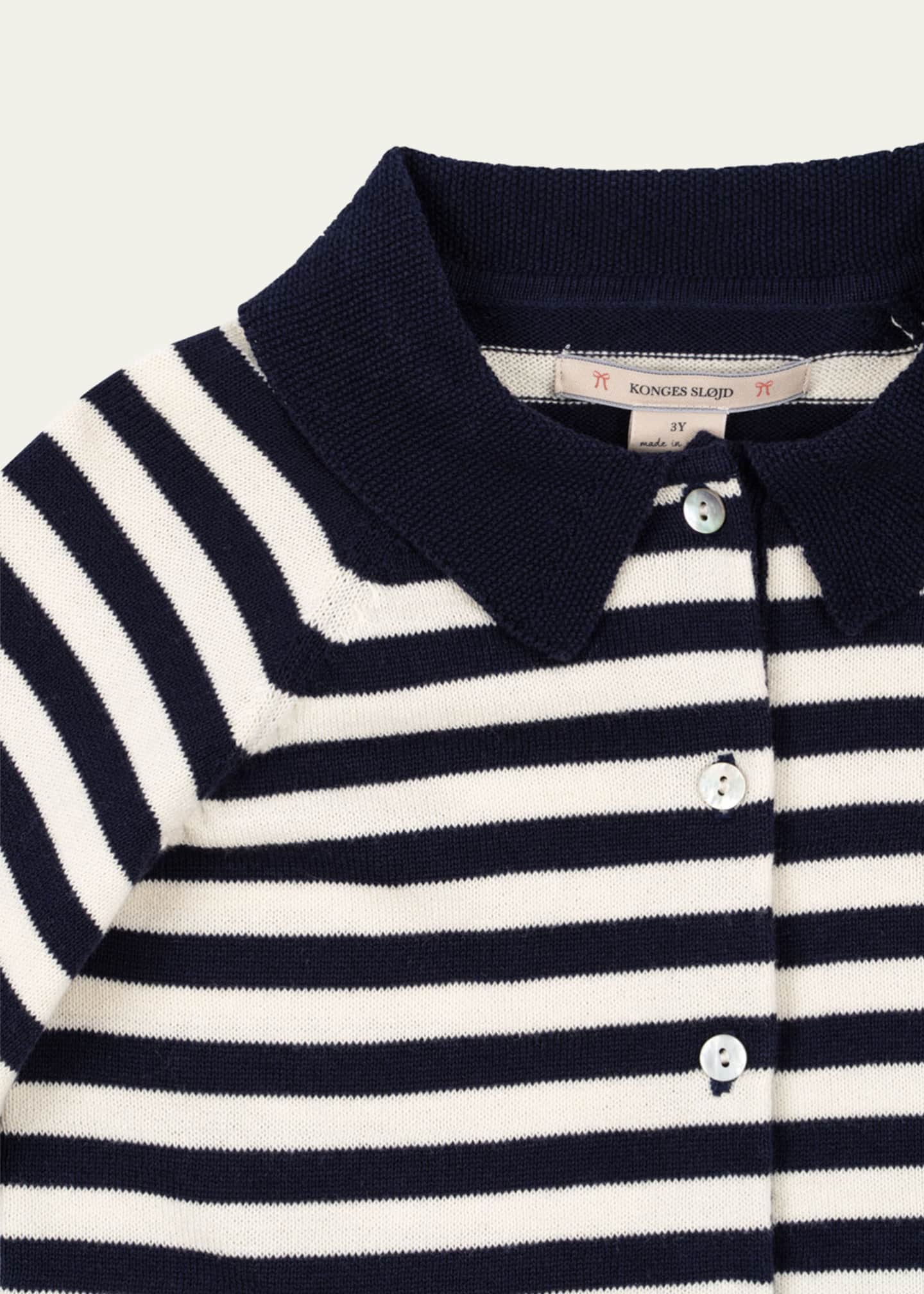 Konges Slojd Girl's Venton Striped Knit Cardigan, Size 18M-10 Image 3 of 3