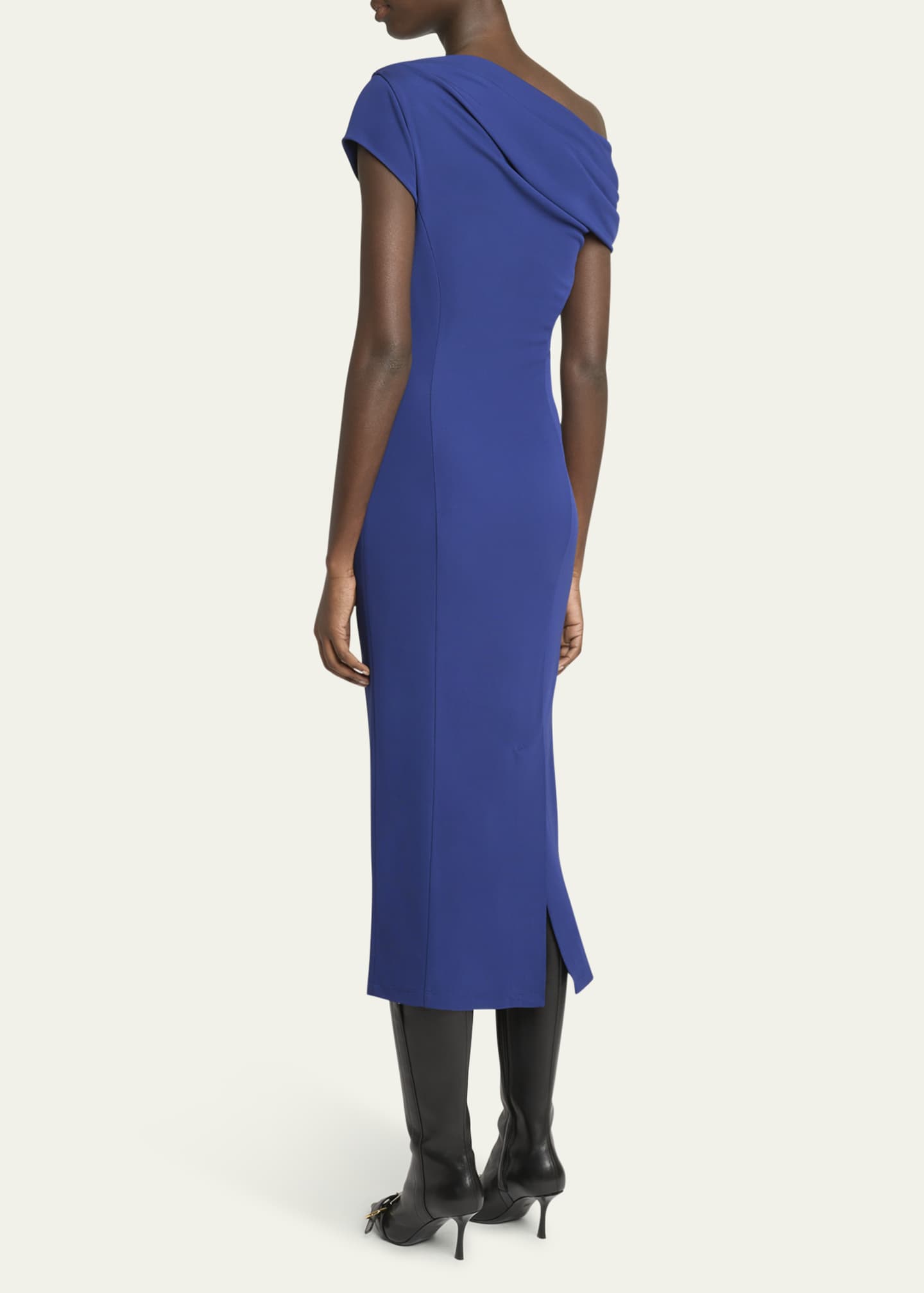 Givenchy Draped Off-The-Shoulder Sheath Midi Dress Image 3 of 5