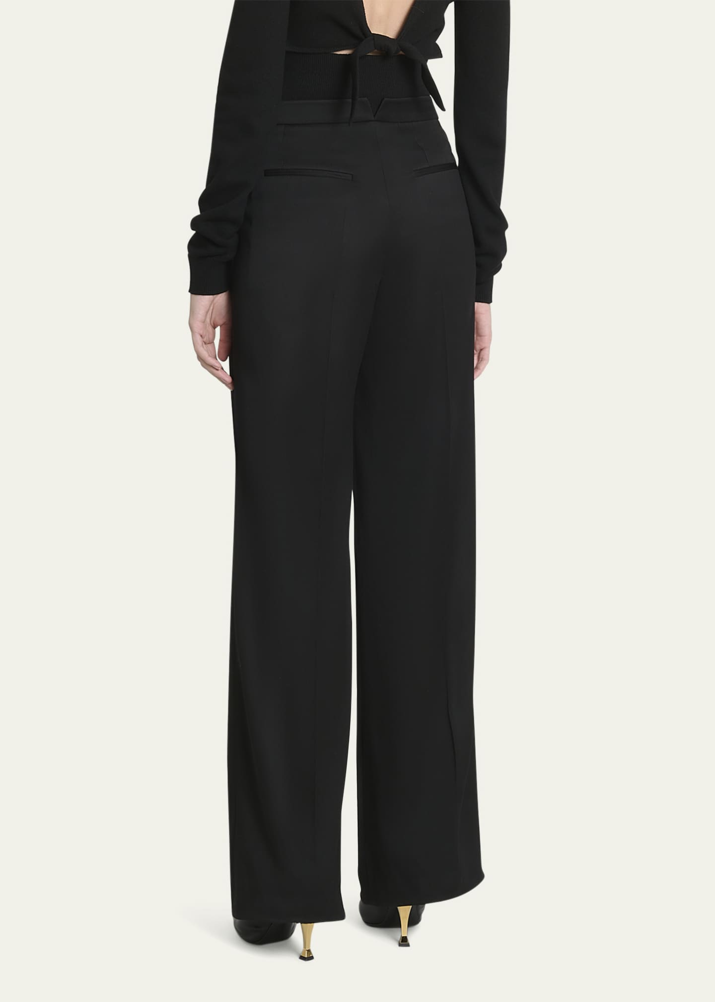 Givenchy Wool Satin Straight-Leg Trousers Image 3 of 5