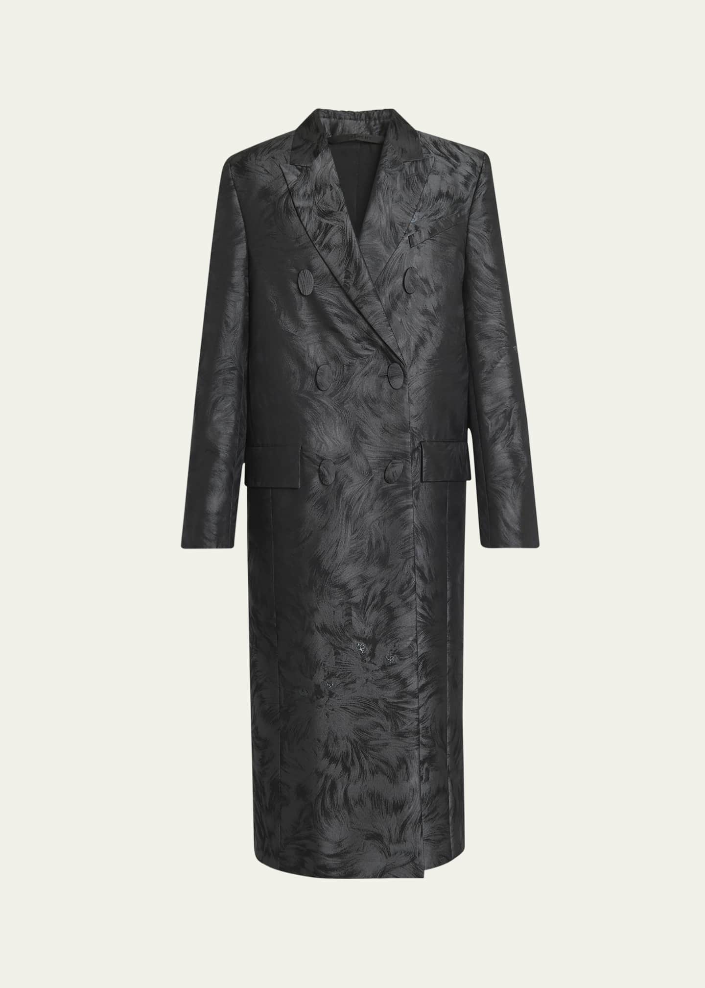 Givenchy Cats Jacquard Double Breasted Coat