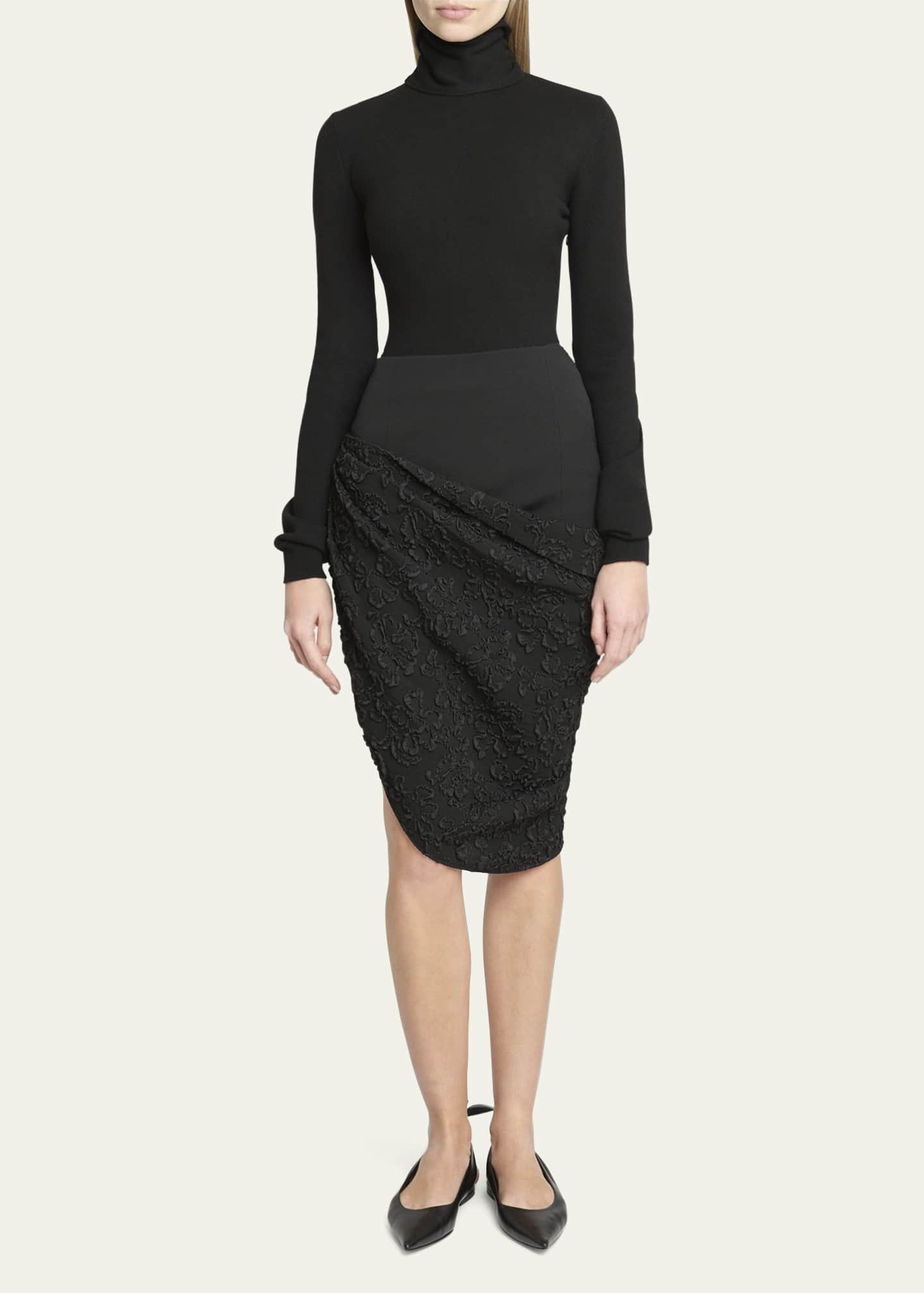 High Neck Open-Back Wool Cashmere Sweater
