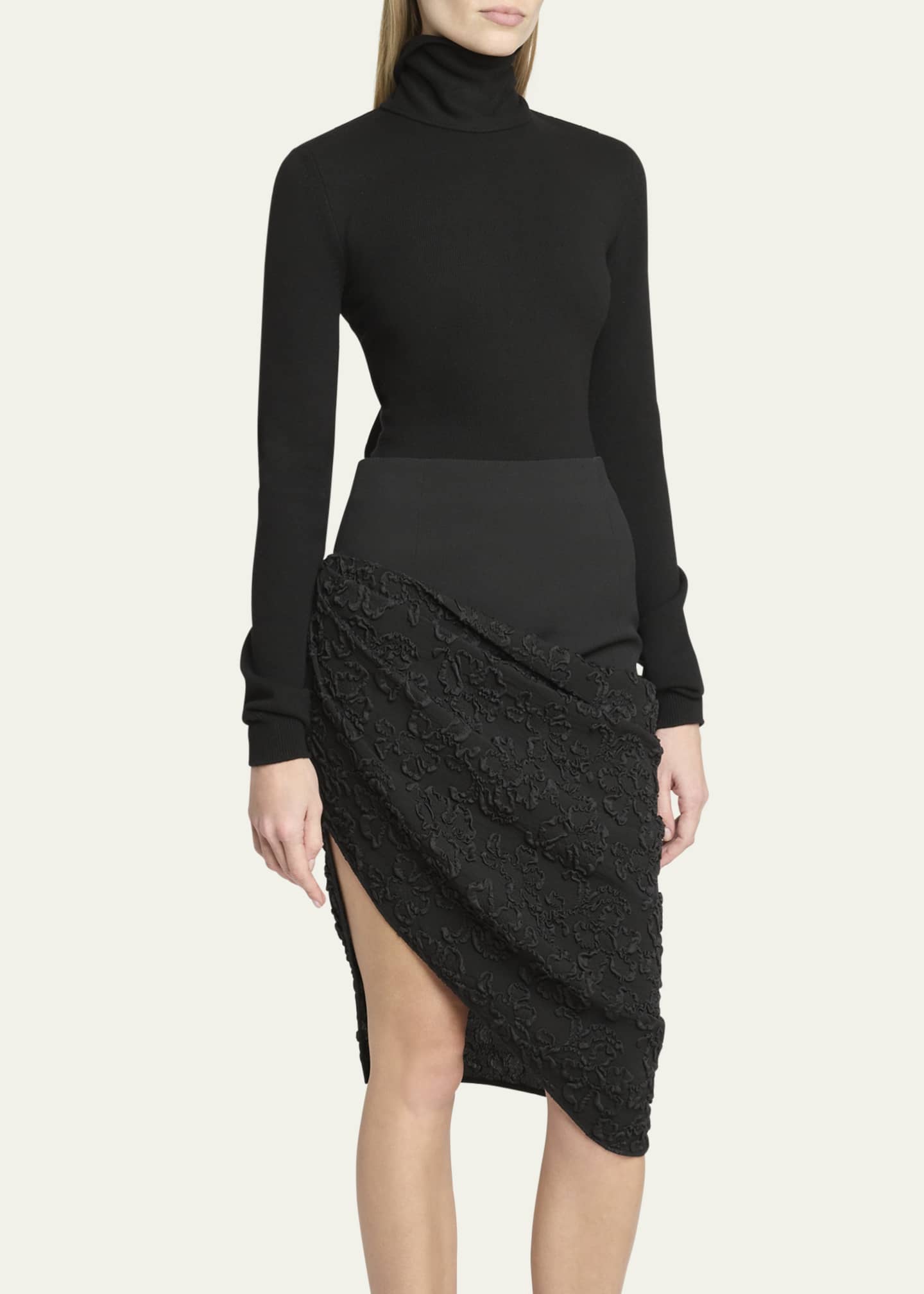 High Neck Open-Back Wool Cashmere Sweater
