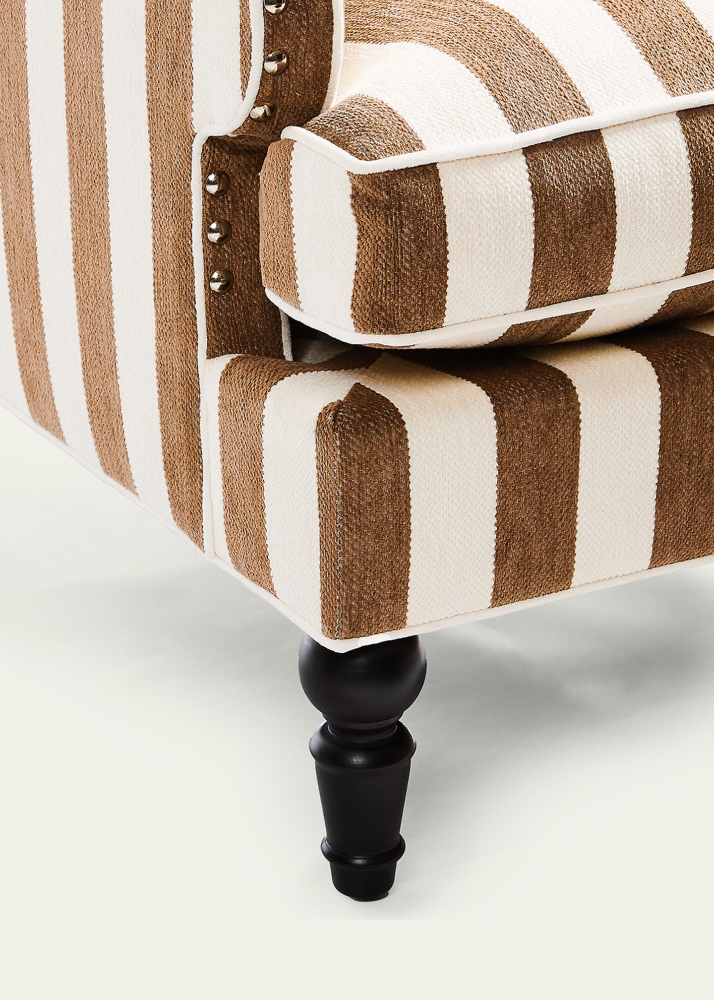 MacKenzie-Childs Marquee Brown Stripe Chenille Wing Chair - Bergdorf ...