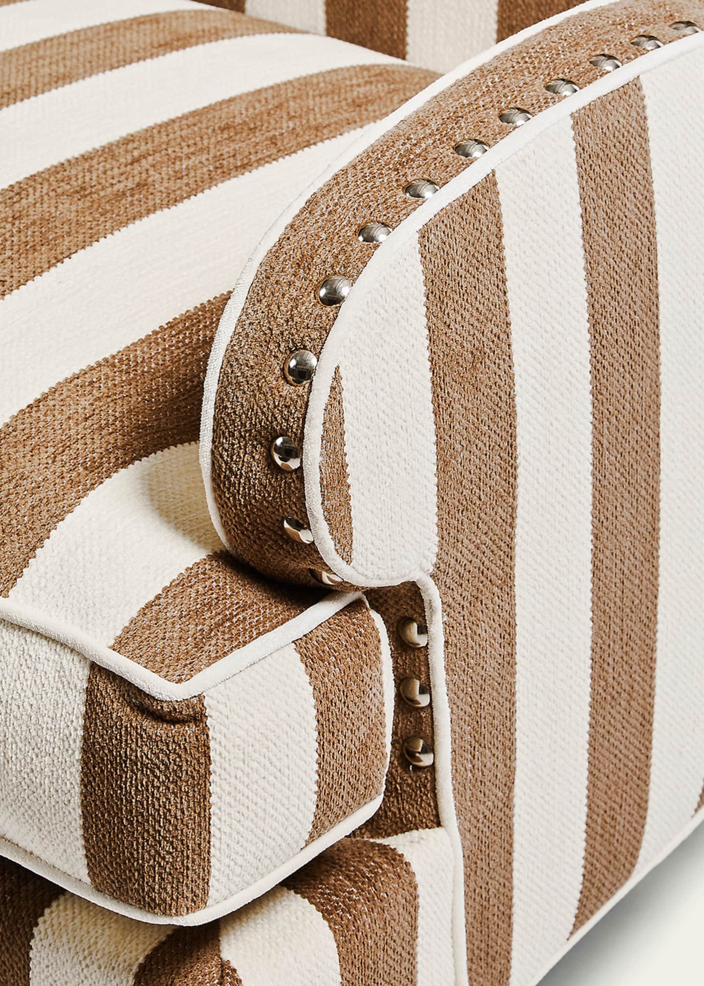 MacKenzieChilds Marquee Brown Stripe Chenille Wing Chair Bergdorf