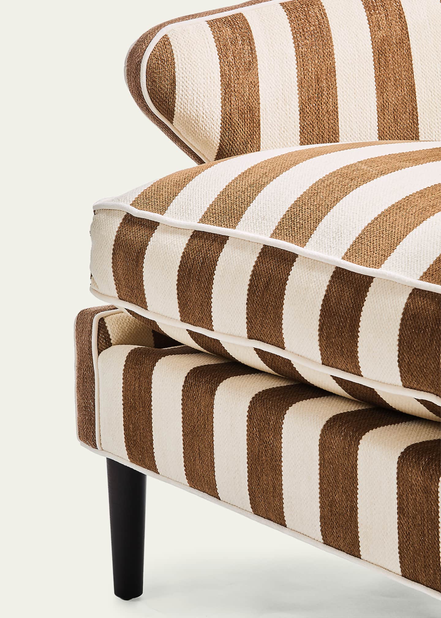 MacKenzieChilds Marquee Brown Stripe Chenille Accent Chair Bergdorf