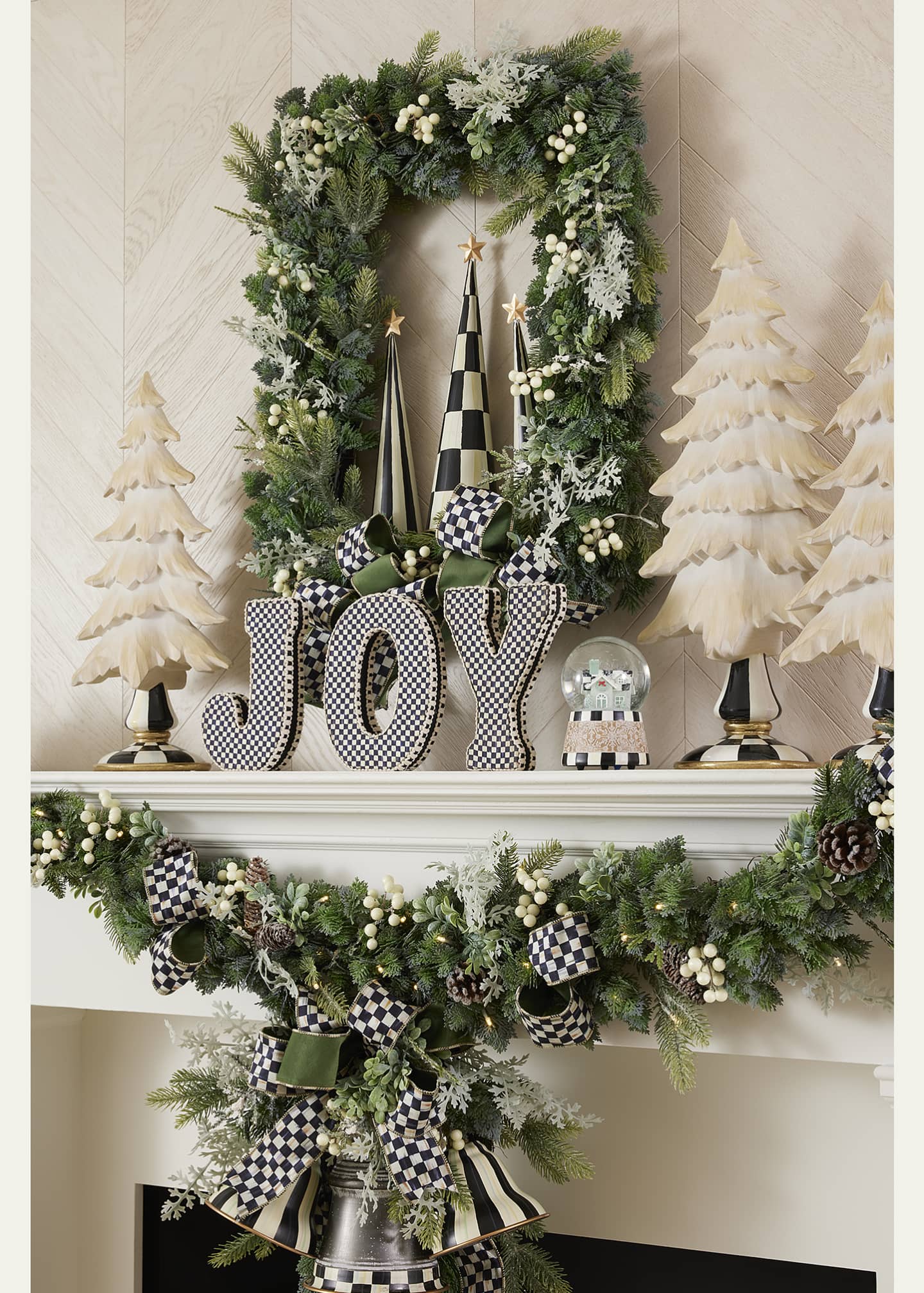 MacKenzie-Childs Farmhouse Holiday Illuminated Rectangle Wreath ...