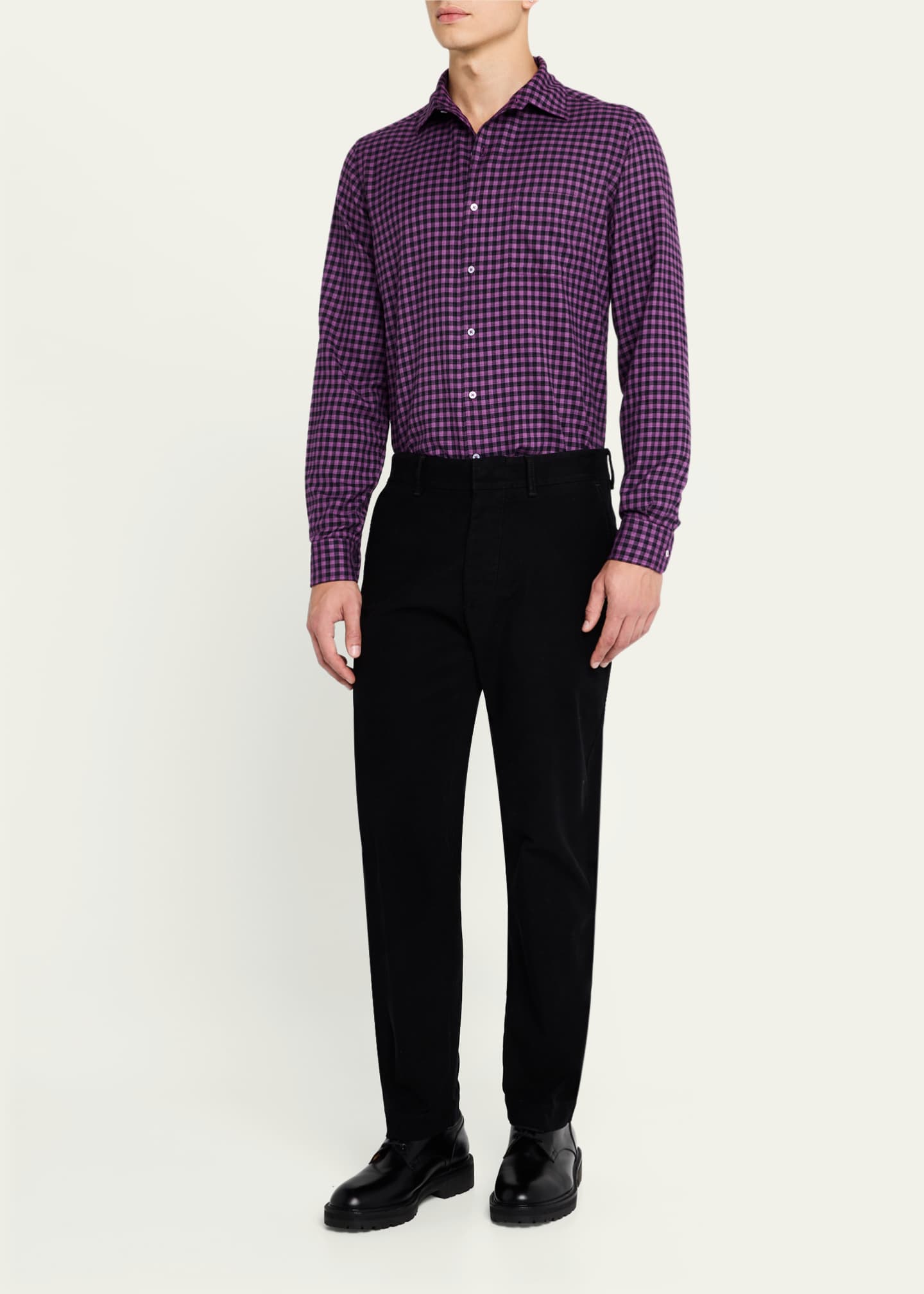 Massimo Alba Men's Cotton Plaid Sport Shirt Image 2 of 5