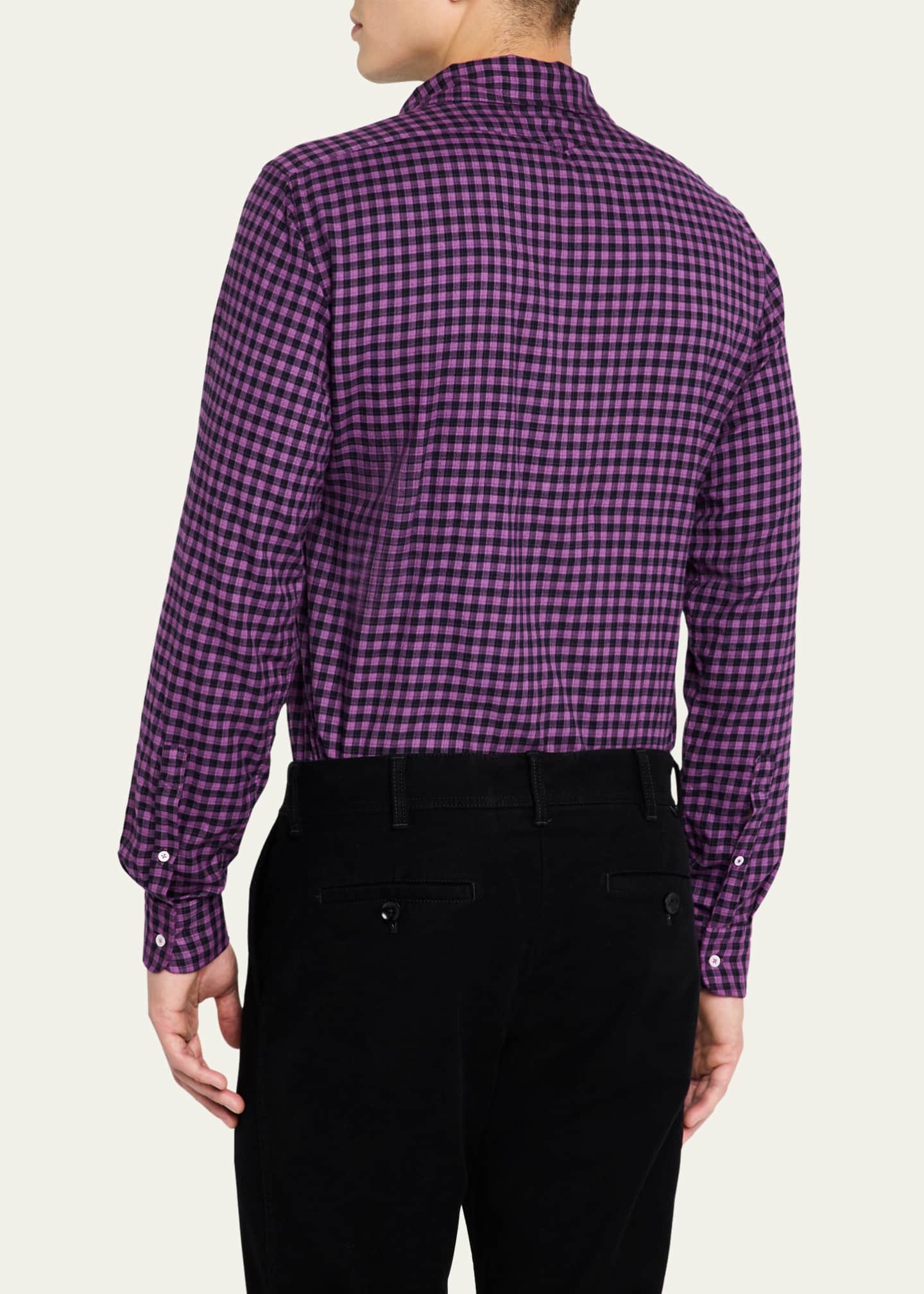 Massimo Alba Men's Cotton Plaid Sport Shirt Image 3 of 5