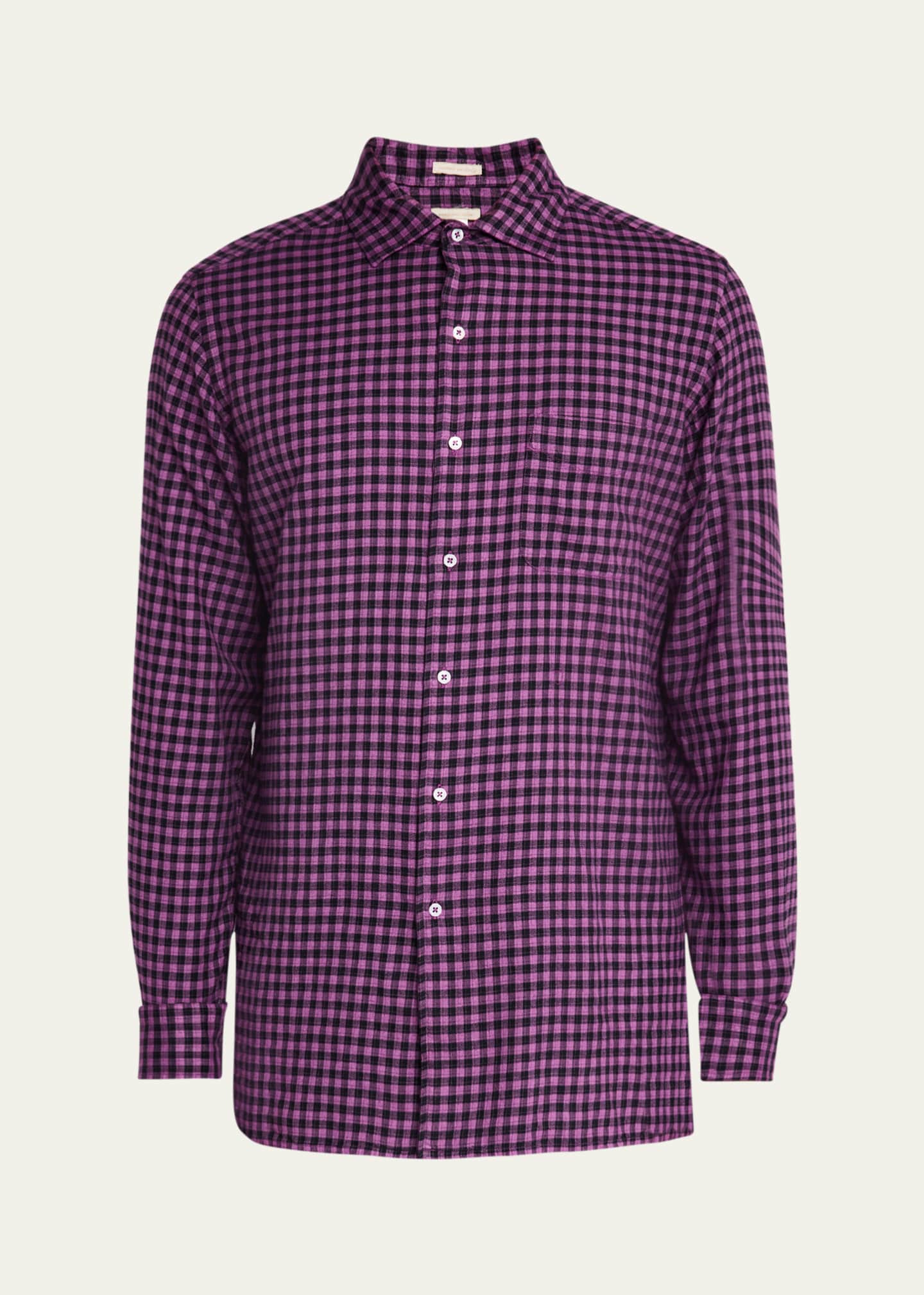 Massimo Alba Men's Cotton Plaid Sport Shirt Image 1 of 5