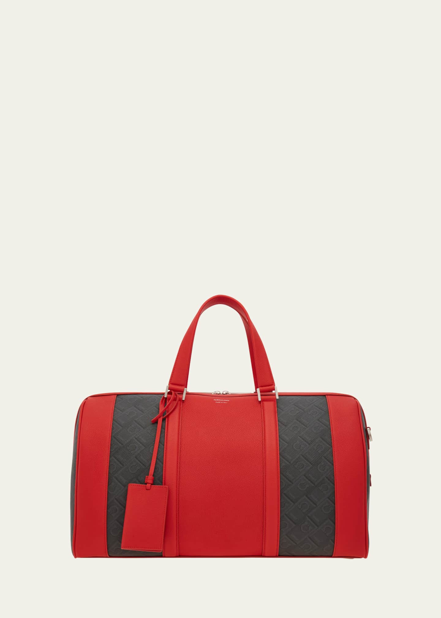 Ferragamo Men's Leather Monogram Duffel Bag Image 1 of 4