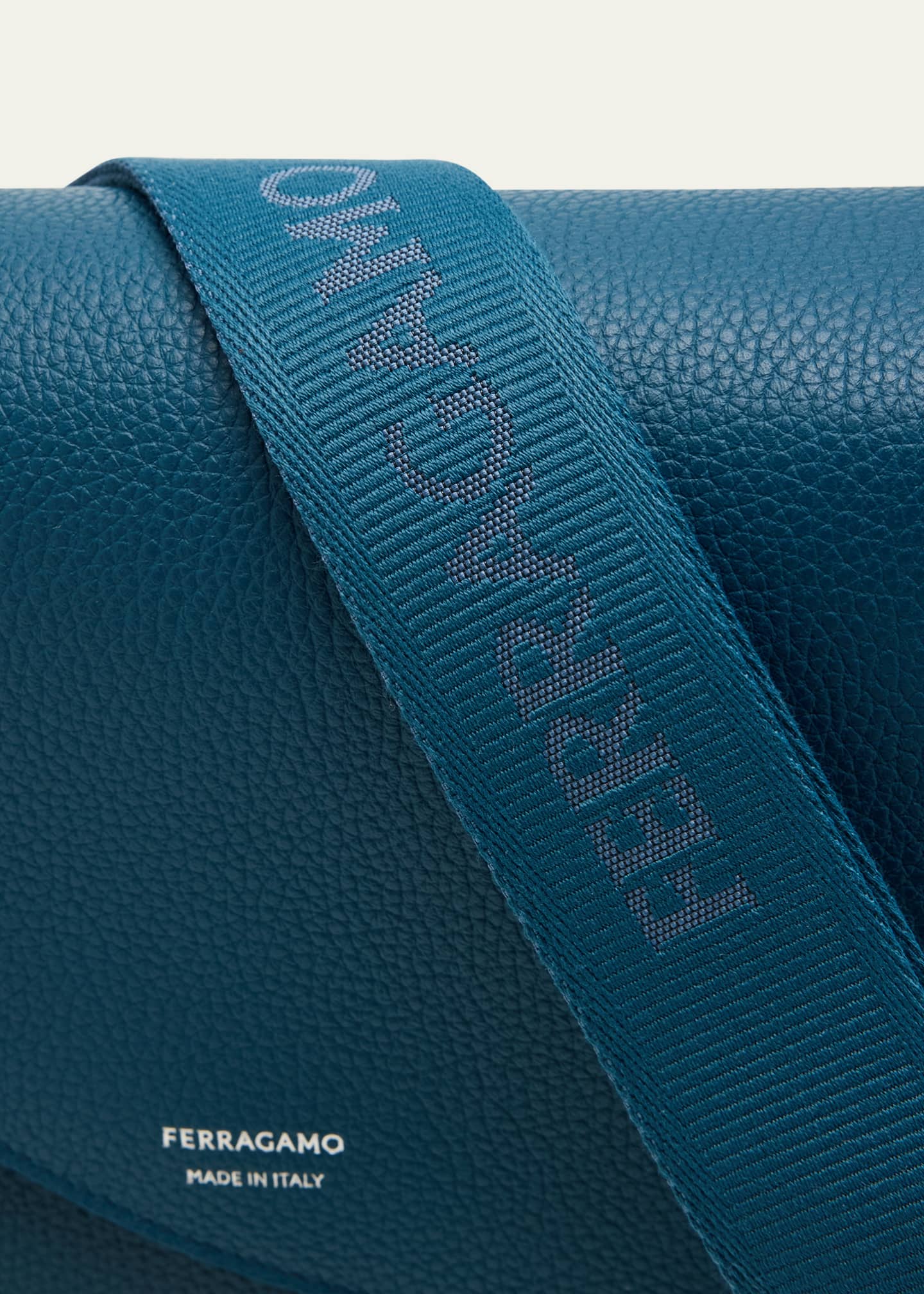 Ferragamo Men's Fiamma Leather Shoulder Bag Image 6 of 6