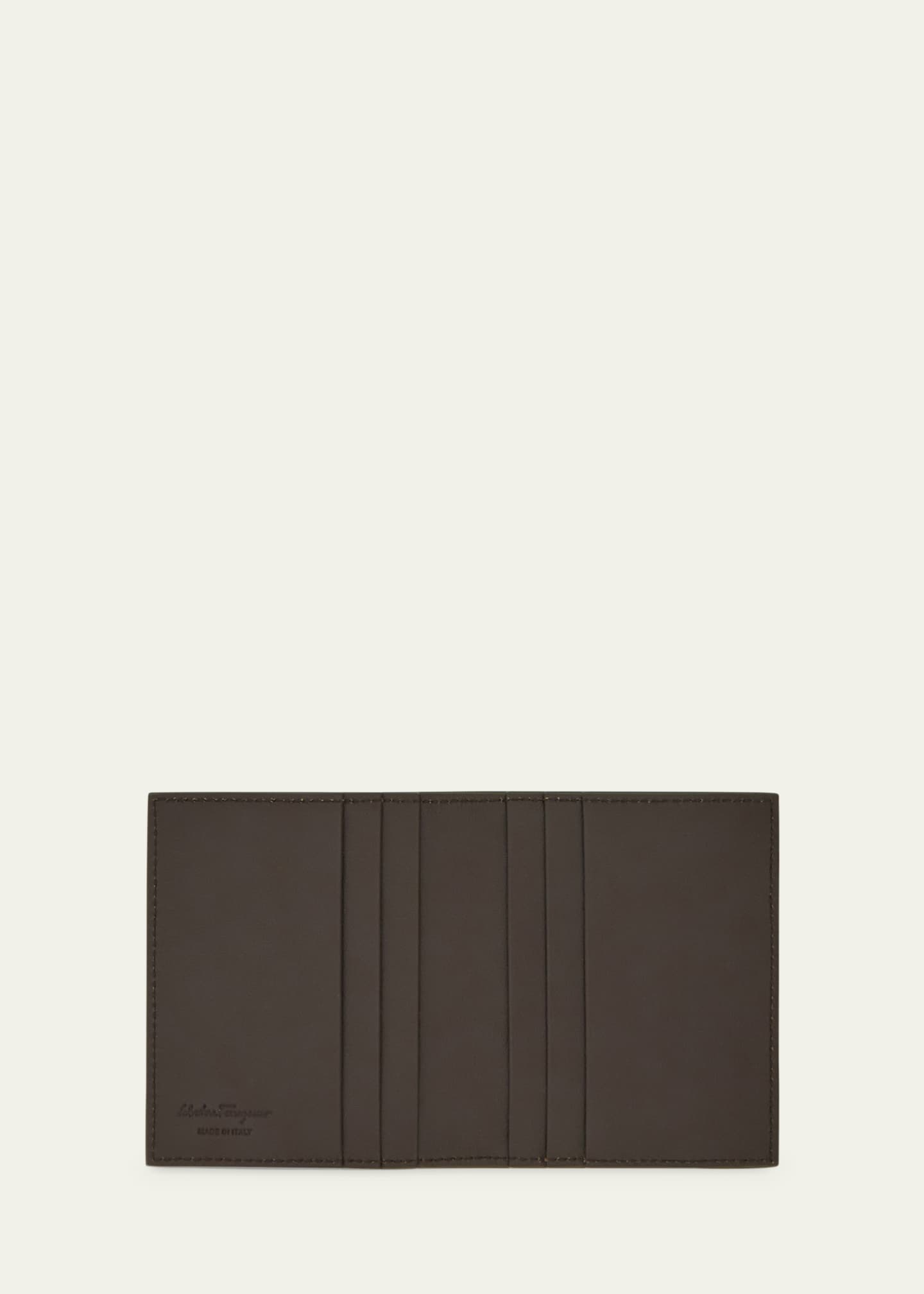 Ferragamo Men's Revival Leather Gancini Bifold Card Holder Image 2 of 3