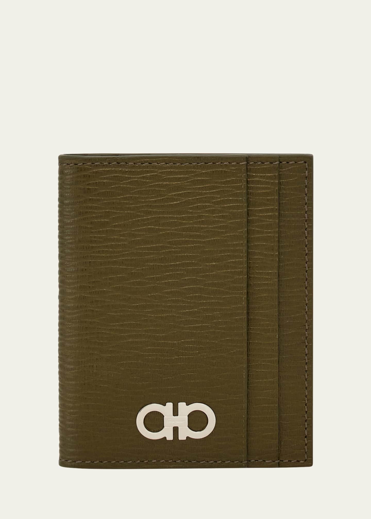 Ferragamo Men's Revival Leather Gancini Bifold Card Holder Image 1 of 3