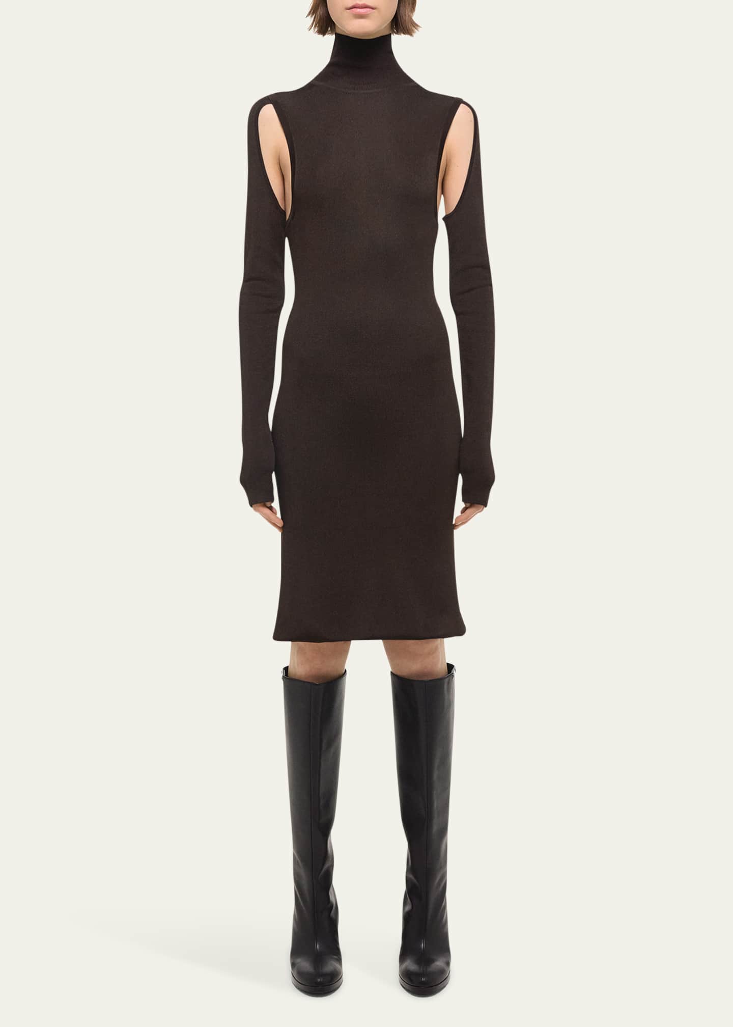 cut out turtleneck dress Helmut Lang Air Cut-Out Turtleneck Dress