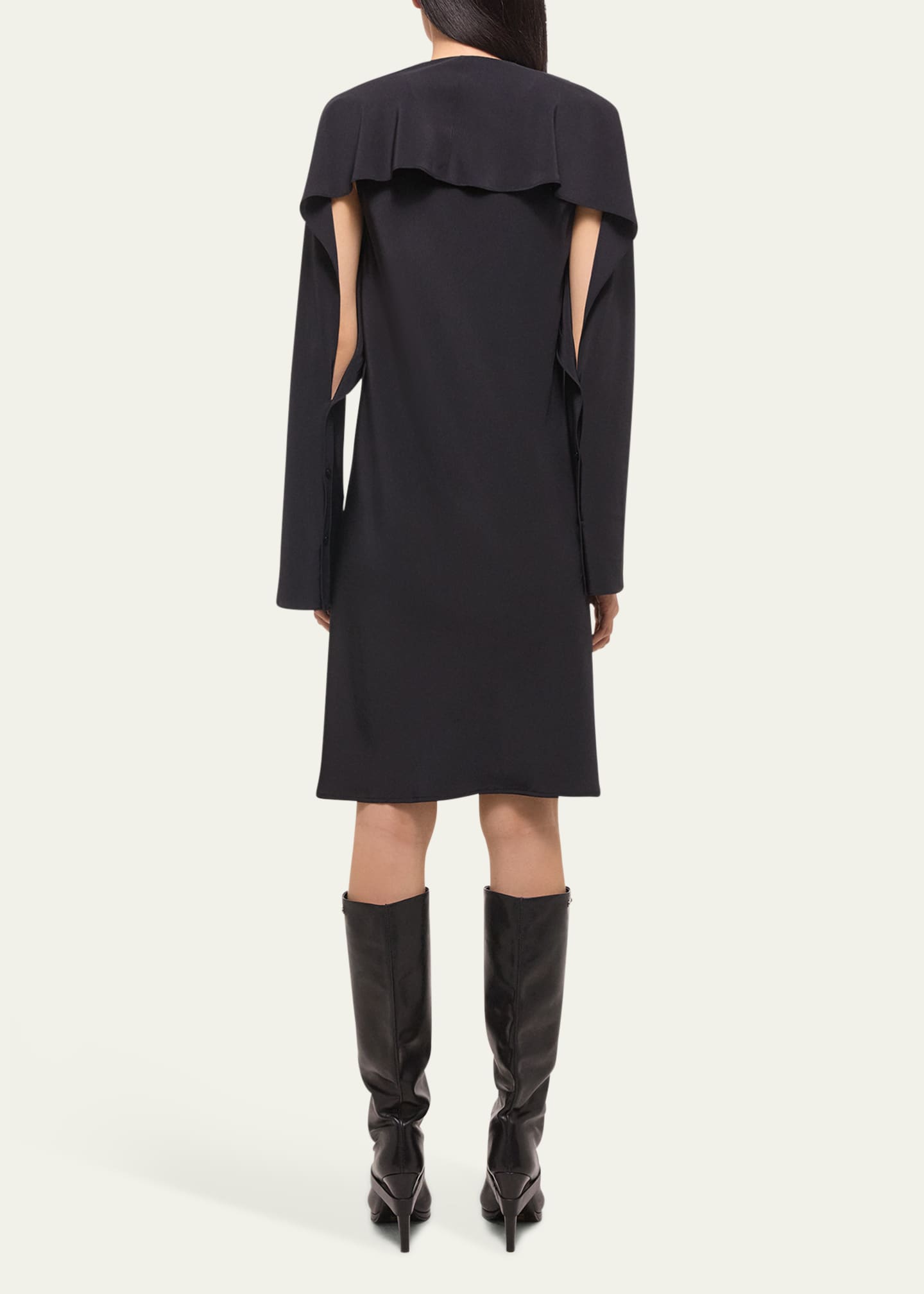 Helmut Lang Long-Sleeve Silk Scarf Dress Image 3 of 5
