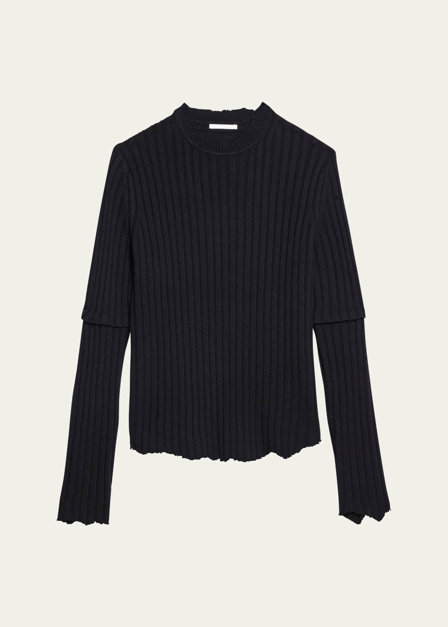 Helmut Lang Distressed Ribbed Crewneck Sweater Image 1 of 5