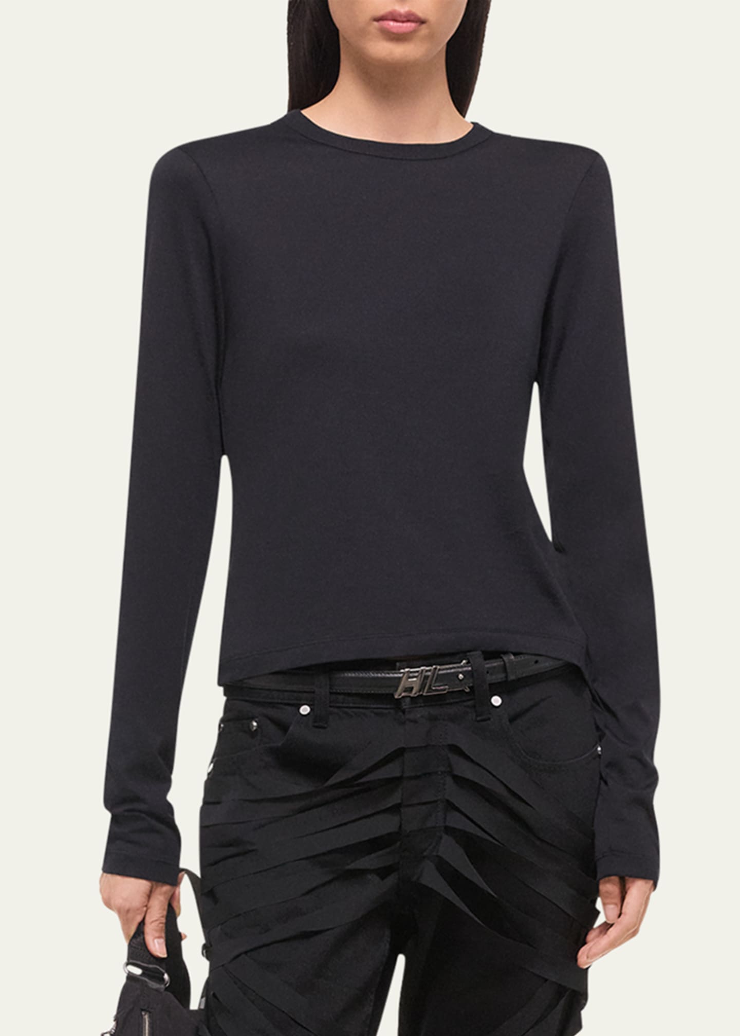 Tシャツ・カットソー HELMUT LANG Woman T-Shirt Black O09HW504 001 Helmut Lang Logo Slim T-shirt | Black | FARFETCH