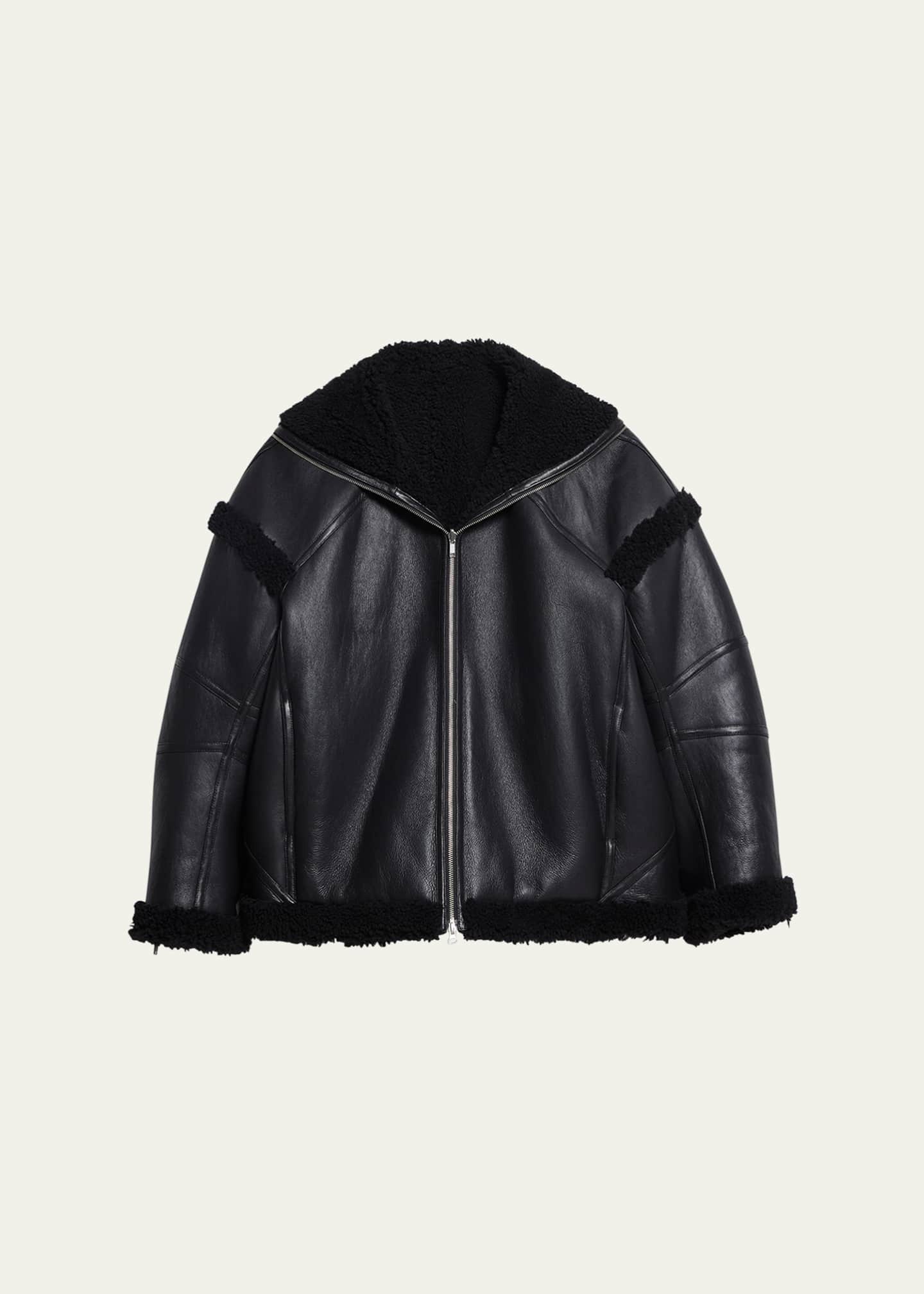 Helmut Lang Apex Leather Teddy Jacket Image 1 of 5