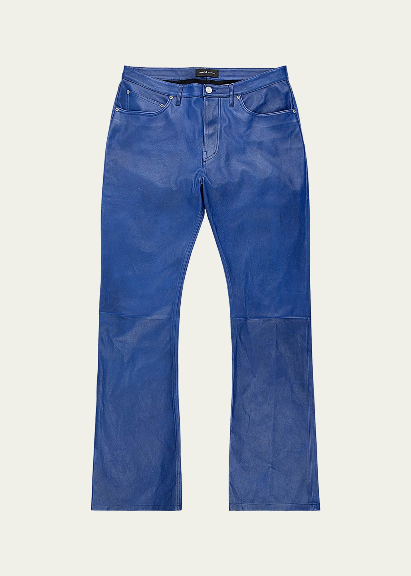 PURPLE Men's Relaxed Leather Pants Image 1 of 2