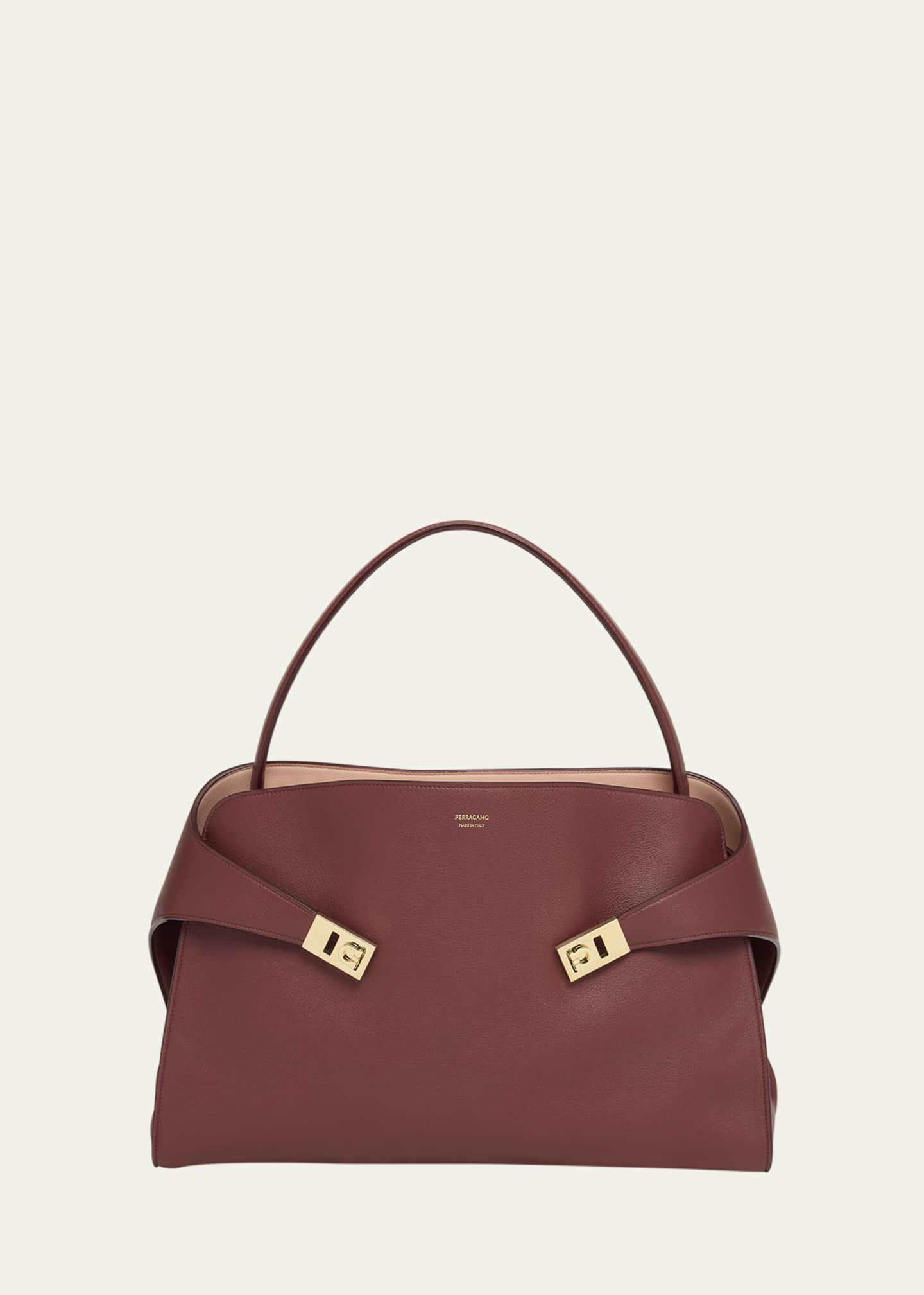 Ferragamo Large Hug Soft Bicolor Shoulder Bag Image 1 of 6
