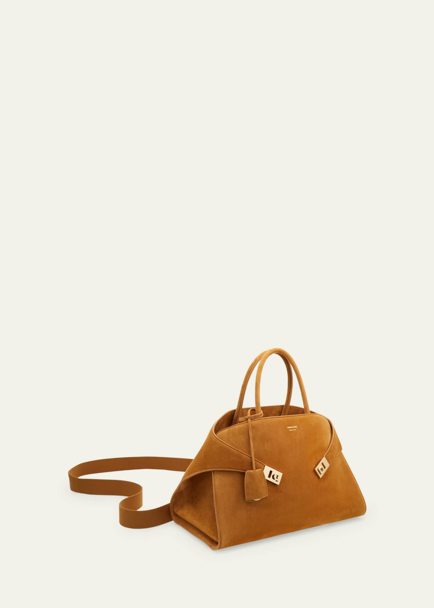 Ferragamo Hug Suede Top-Handle Bag Image 5 of 5