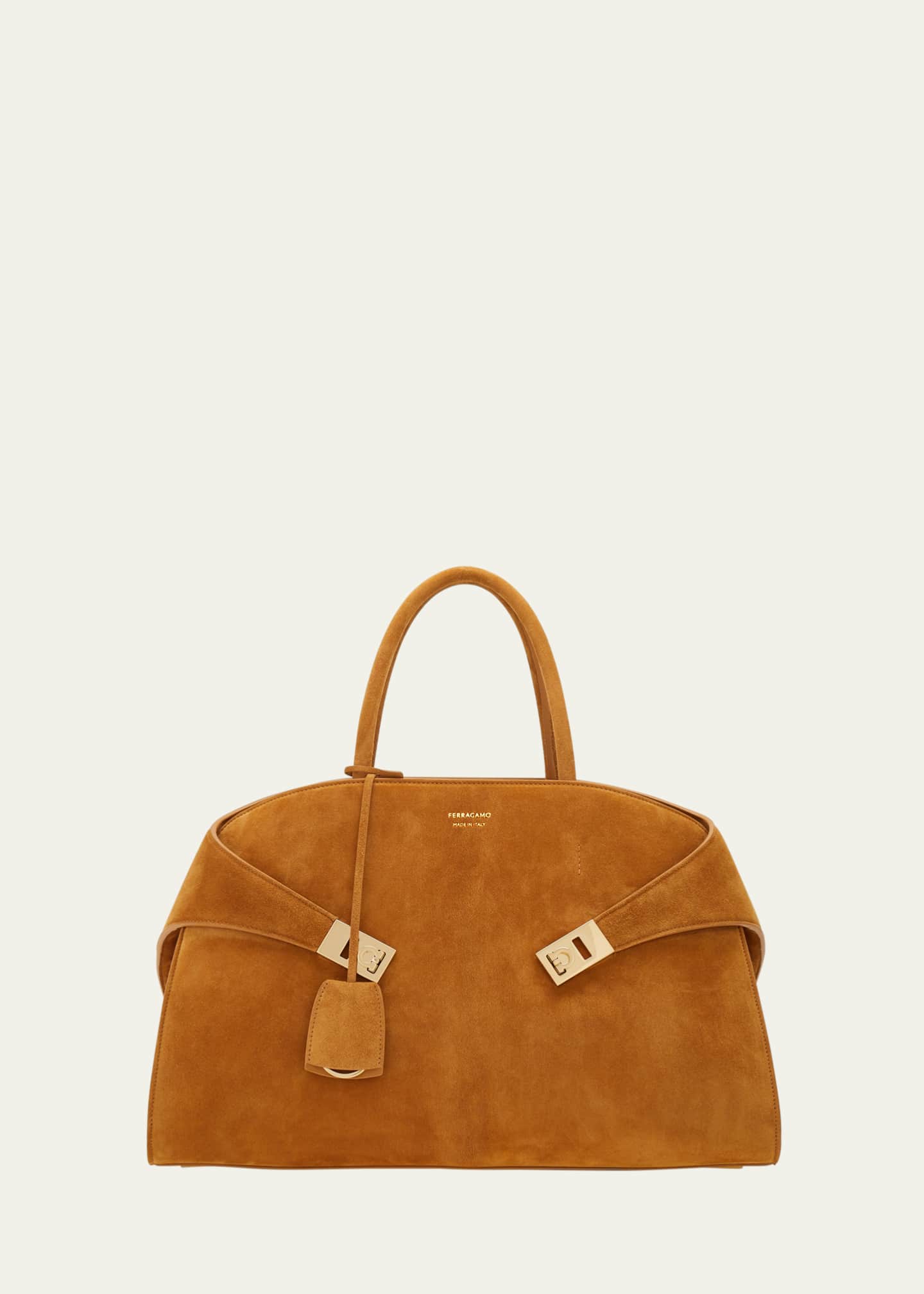 Ferragamo Hug Suede Top-Handle Bag Image 1 of 5