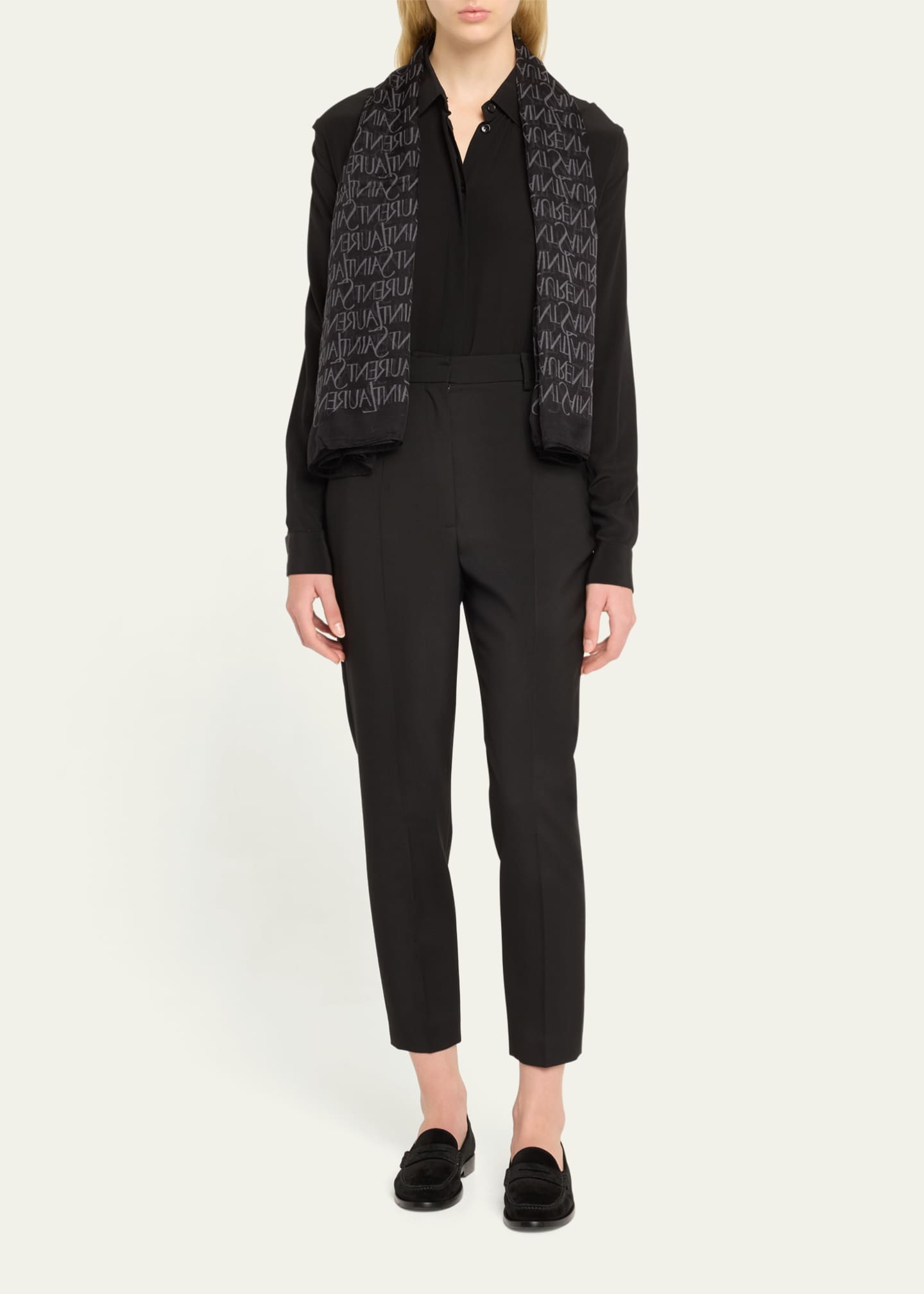 Saint Laurent Monogram Sheer Scarf Image 2 of 3