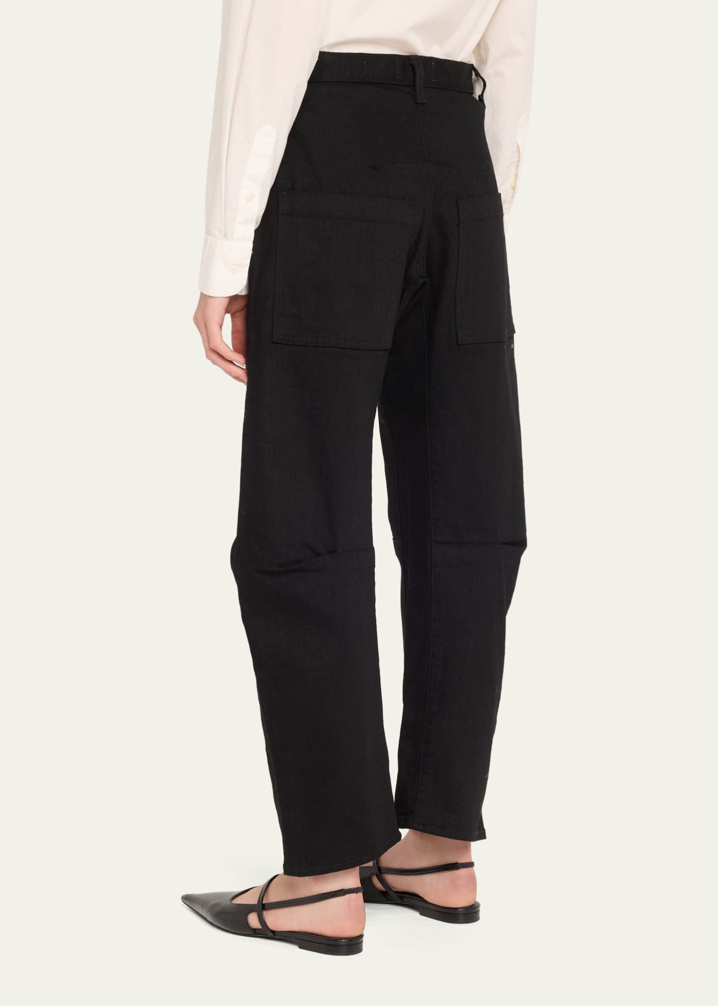 Nili Lotan Shon Curved Denim Pants Image 3 of 5