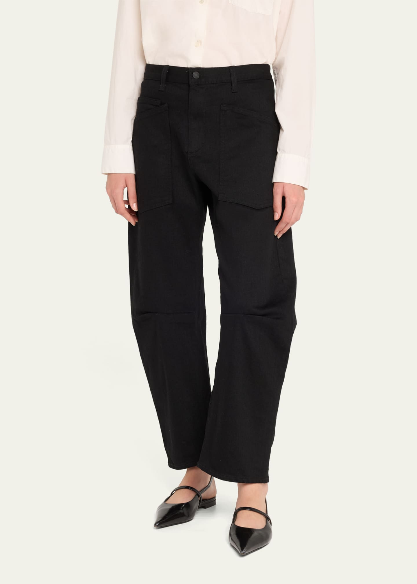 Nili Lotan Shon Curved Denim Pants Image 4 of 5