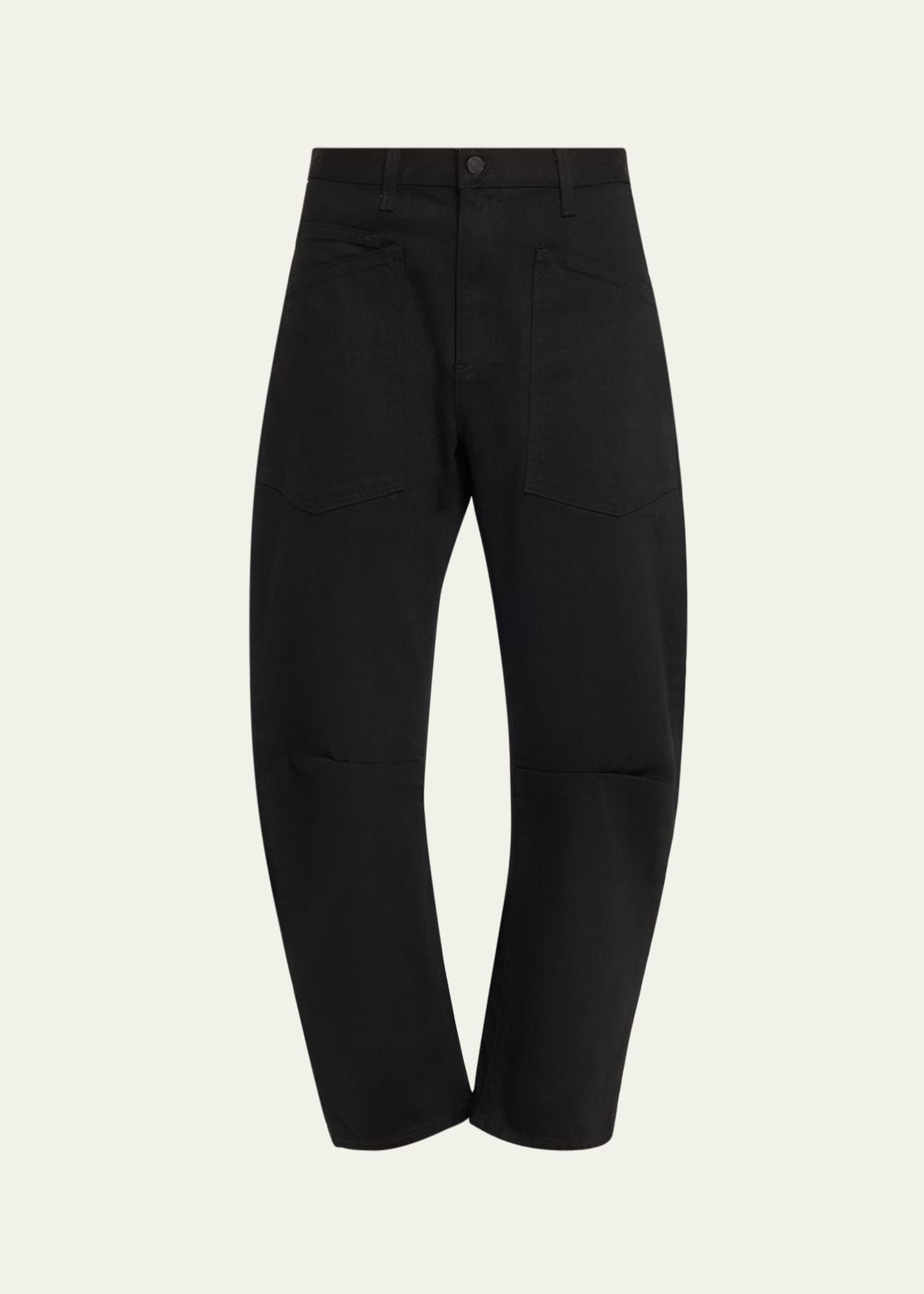 Nili Lotan Shon Curved Denim Pants Image 1 of 5