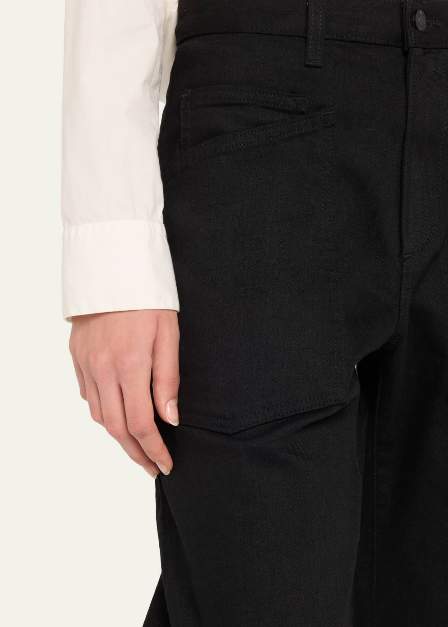 Nili Lotan Shon Curved Denim Pants Image 5 of 5