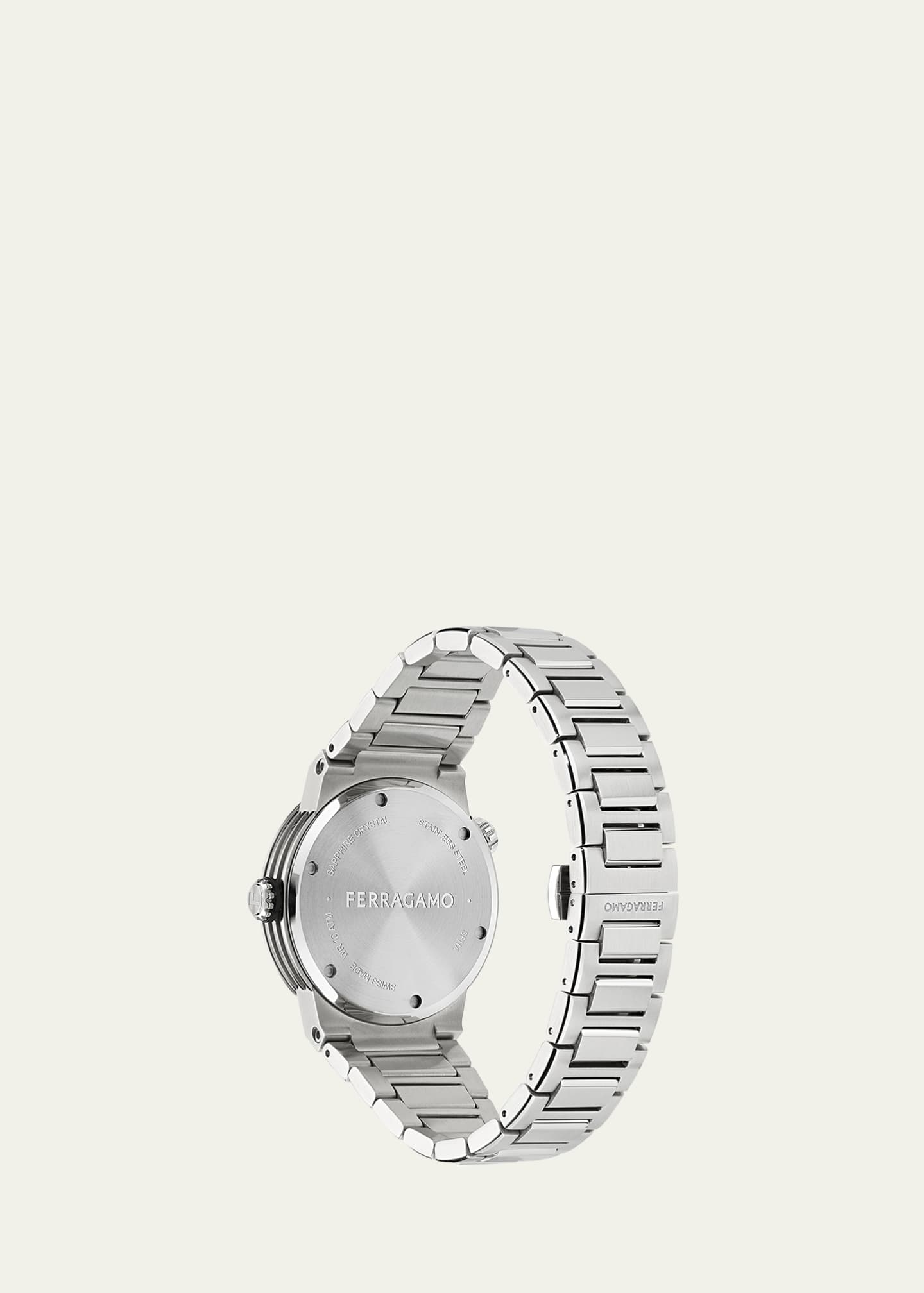 Ferragamo Men's F-80 GMT Stainless Steel Bracelet Watch, 43mm Image 2 of 4