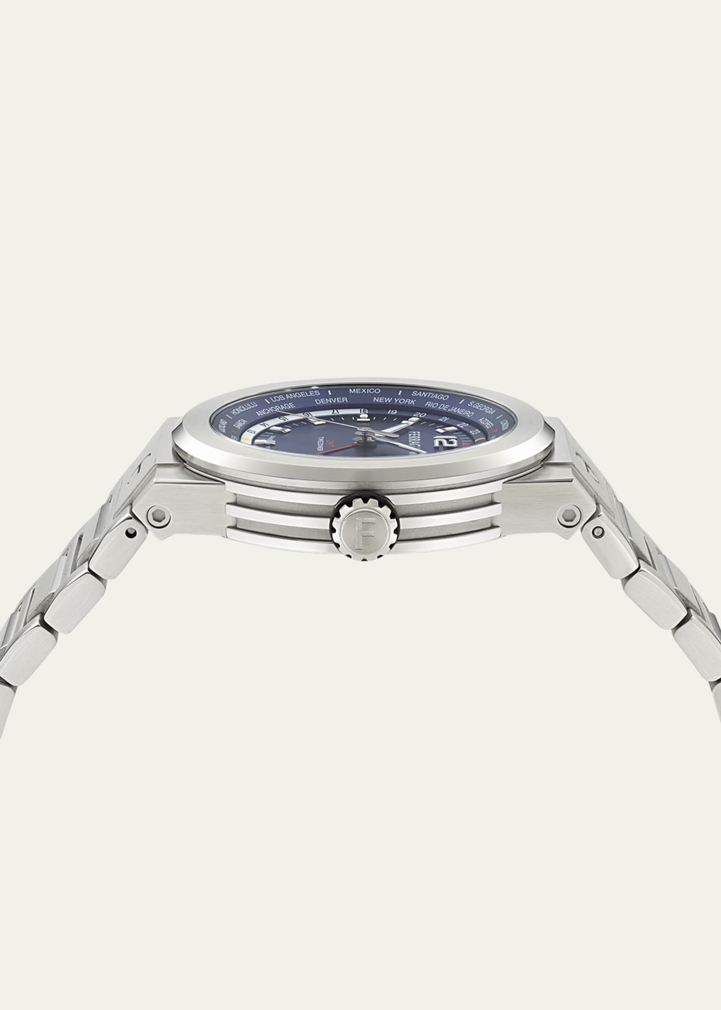 Ferragamo Men's F-80 GMT Stainless Steel Bracelet Watch, 43mm Image 3 of 4