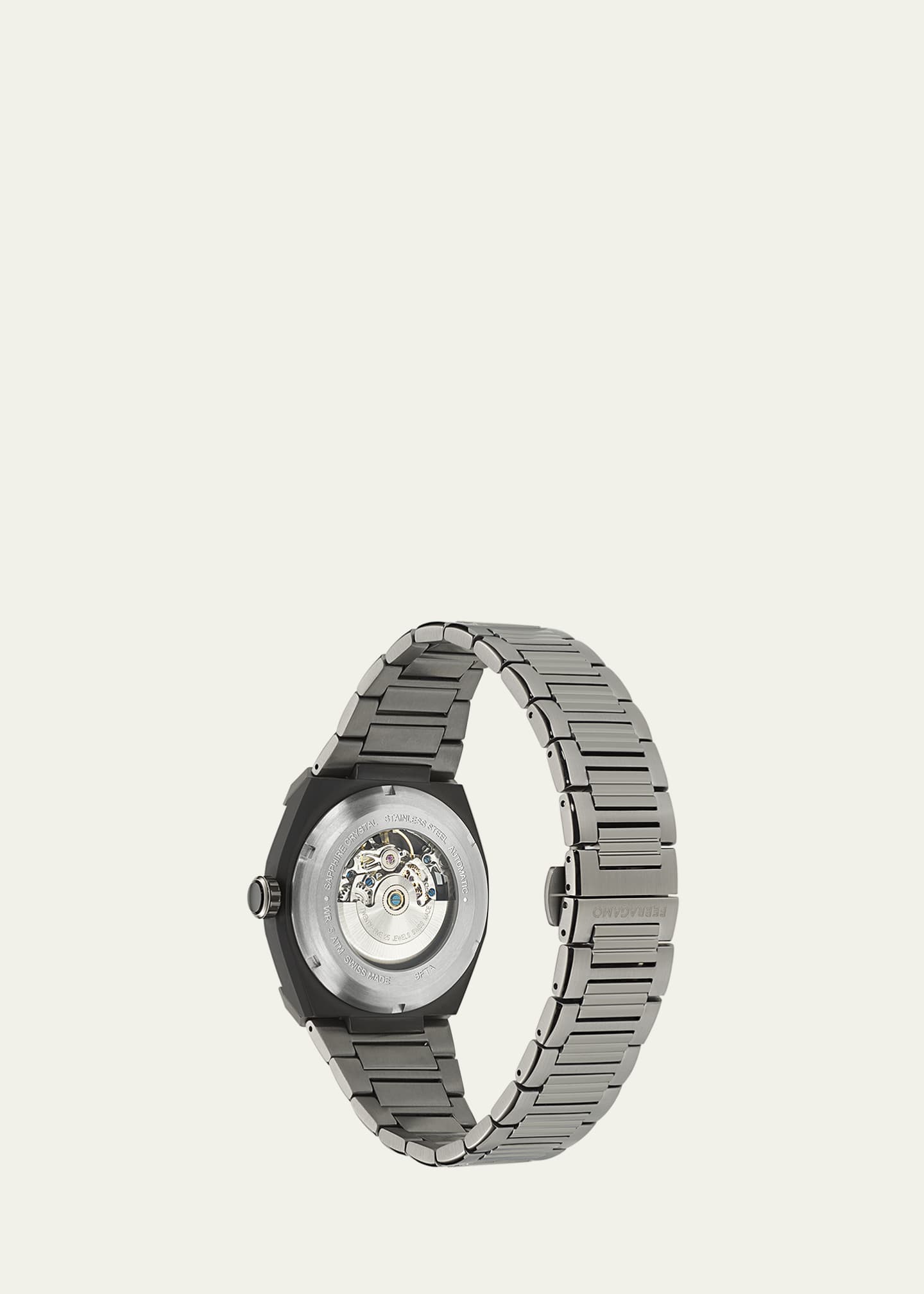 Ferragamo Men's Supreme Skeleton IP Gunmetal Bracelet Watch, 43mm Image 2 of 4